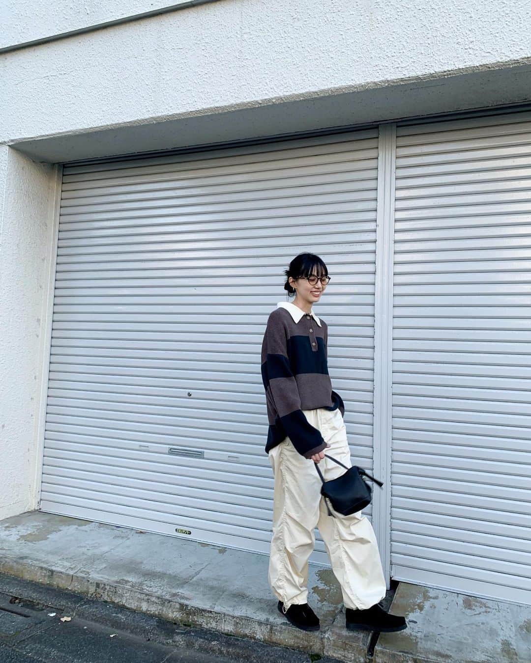 Shiho Sasakiのインスタグラム：「🏉🧶🤍  ゆるずるだった日🫰🏻  #MOUSSY#MOUSSYSNAP #私服」