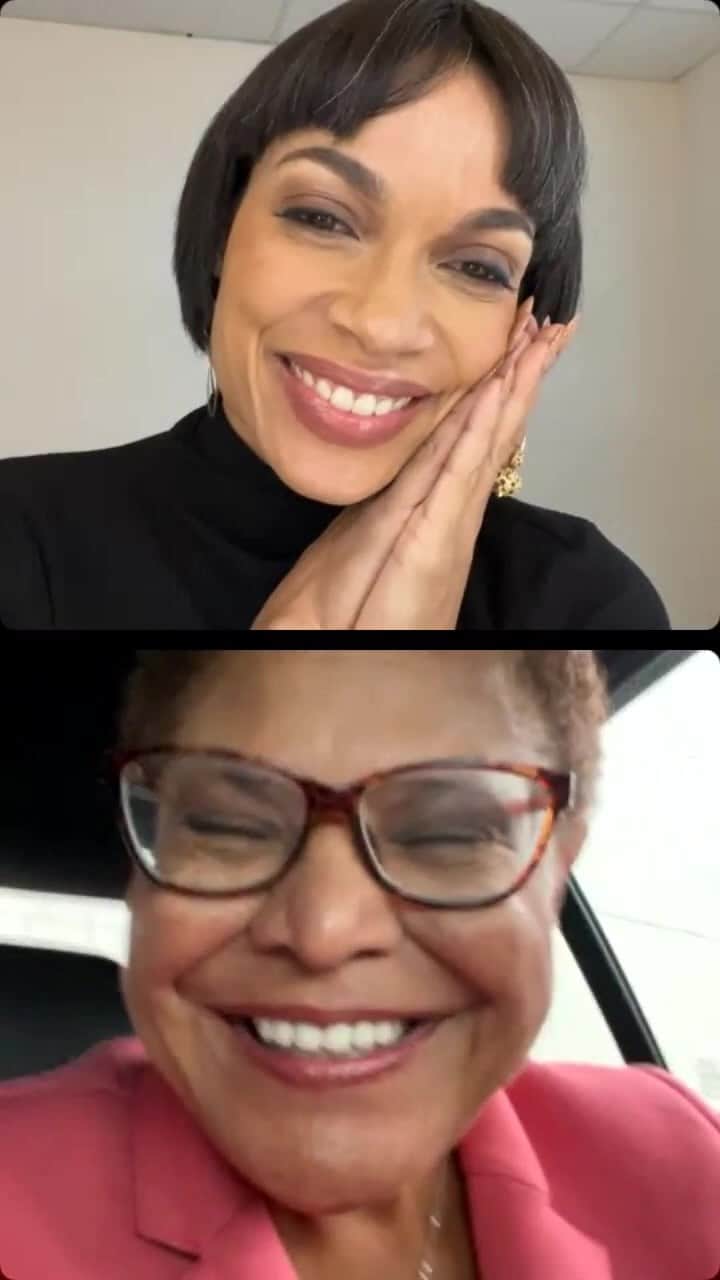 ロザリオ・ドーソンのインスタグラム：「Convo with the great Congresswoman & LA Mayoral Candidate @karenbassla ahead of tomorrows election. Please join me and vote @karenbassla !」