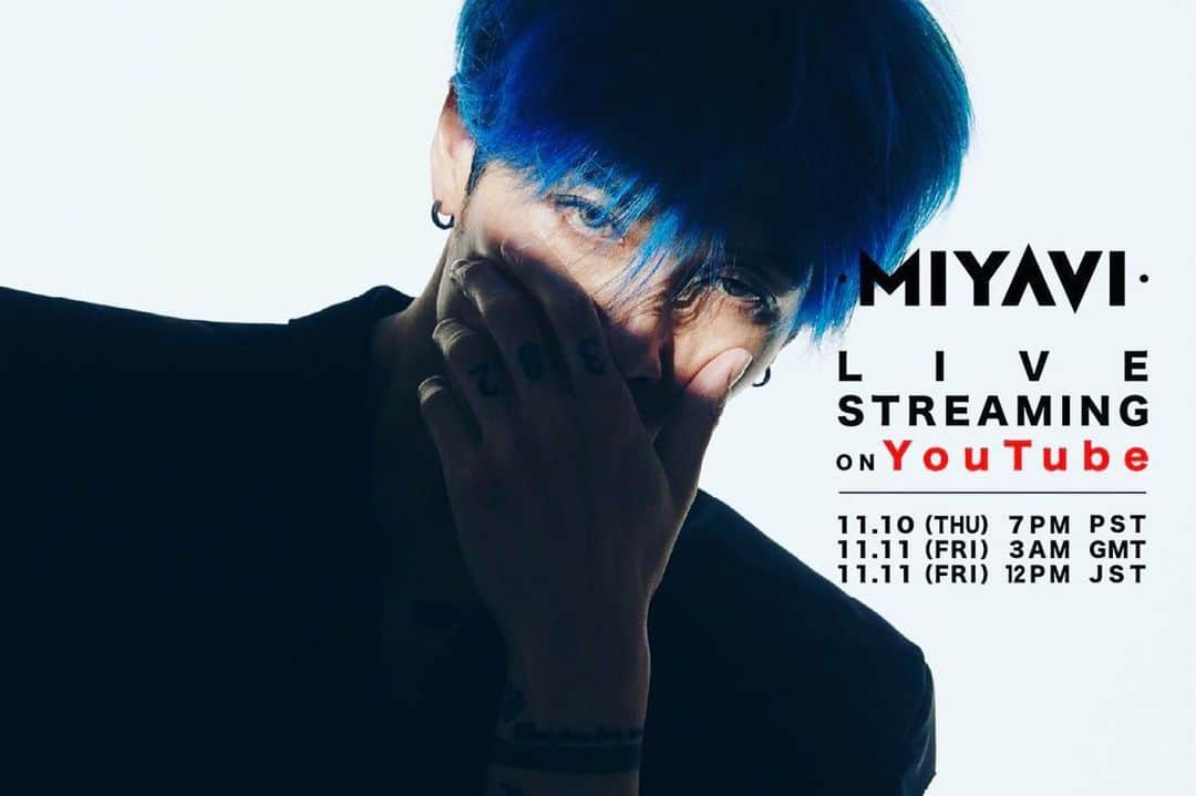 のインスタグラム：「1111  #Repost @miyavi_staff ・・・ 11.10(THU) 7PM PST 11.11(FRI) 3AM GMT 11.11(FRI) 12PM JST  LIVE STREAMING on YouTube   https://youtube.com/c/MIYAVIOfficial  #生配信　#重大発表　#MIYAVI」