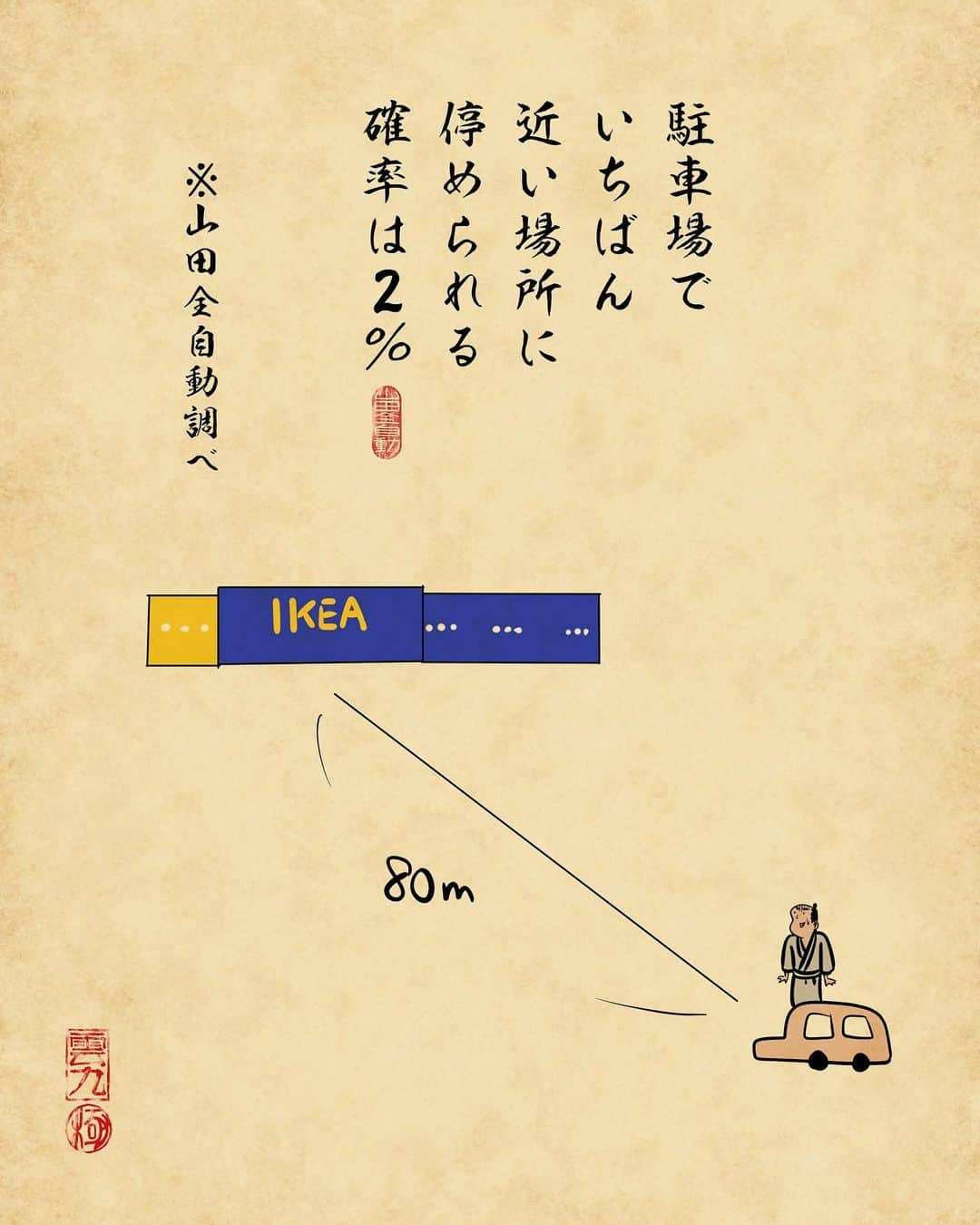 山田全自動さんのインスタグラム写真 - (山田全自動Instagram)「IKEA、英語では「アイケア」らしいでござる。  #漫画 #イラスト #山田全自動 #四コマ漫画 #4コマ漫画 #マンガ #まんが #４コマ #4コマ #エッセイ #コミックエッセイ #あるある #あるあるネタ #ライブドアインスタブロガー」11月10日 16時57分 - y_haiku