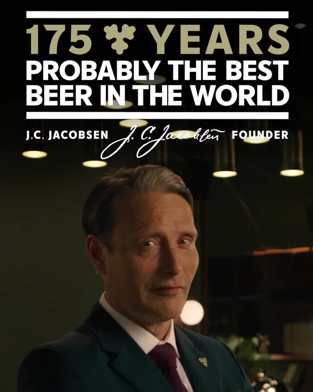 カールスバーグのインスタグラム：「Today we are celebrating 175 years of Carlsberg. Our Founders always strived to make a better beer and a better tomorrow, and we will continue to create a better world, even 175 years from now. Cheers!」