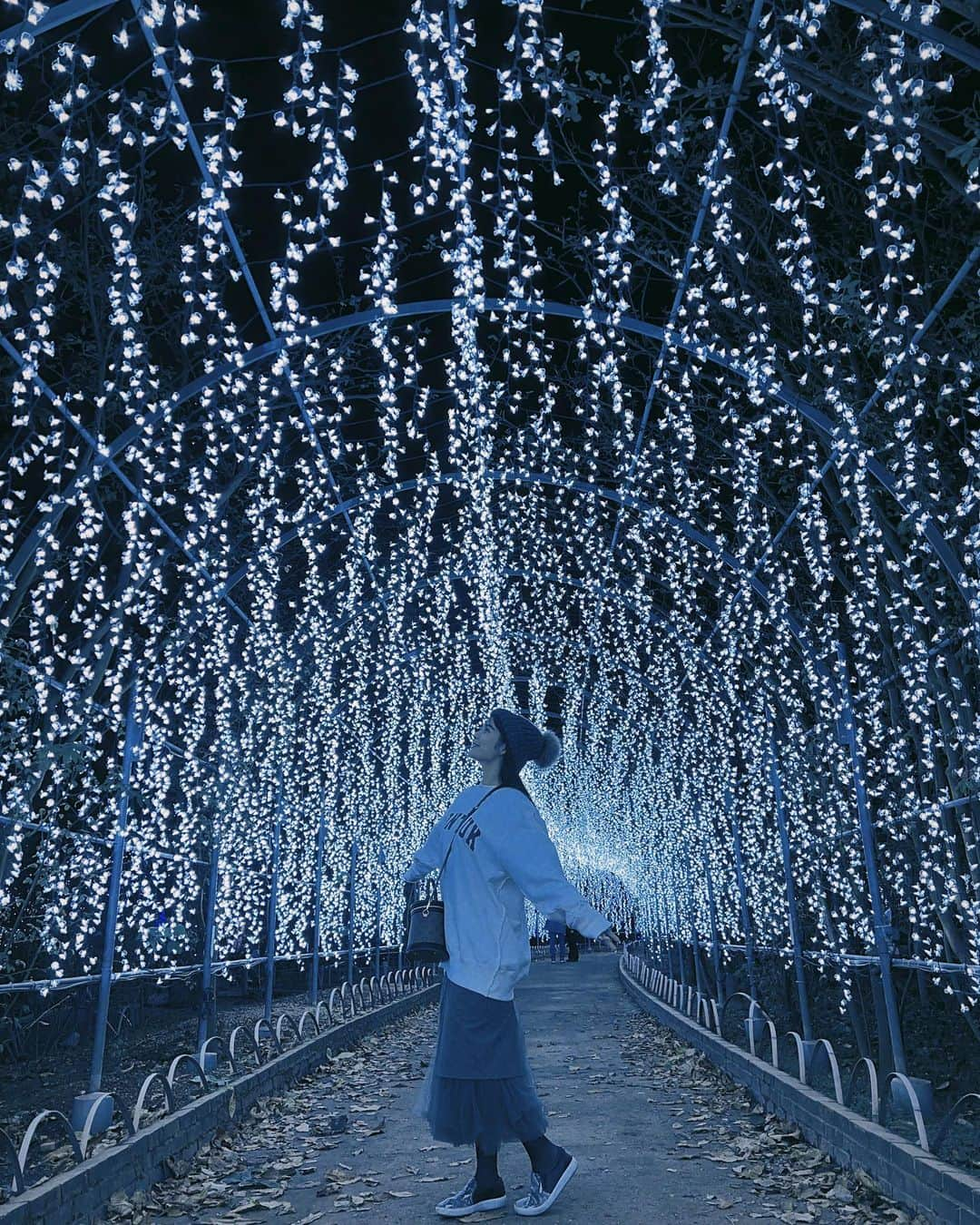 めぐりのインスタグラム：「今年初めてのイルミネーション✨⭐️✨ ・ 寒さが吹っ飛ぶ💨💨💨 ・ #足利フラワーパーク #イルミネーション#穴場スポット」