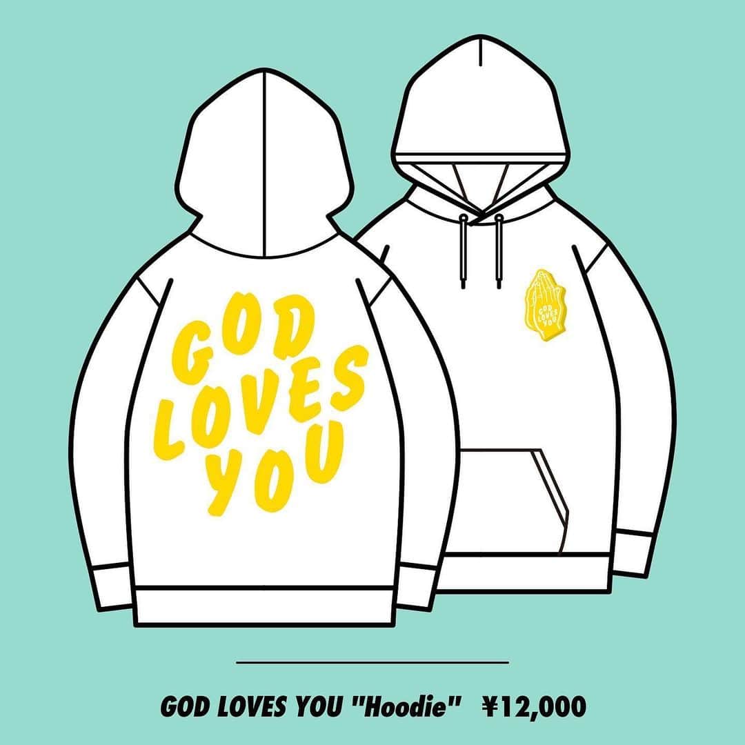 SALUのインスタグラム：「GOD LOVES YOU“Hoodie”  (Orange / White)：12,000円（税込）  M	：着丈73 / 身巾60 / 肩巾56 / 袖丈61 L	：着丈75 / 身巾62 / 肩巾57 / 袖丈62 XL	：着丈77 / 身巾65 / 肩巾59 / 袖丈64  ▷販売時間 16:00~19:00　および　終演後30分  ▷支払方法 現金決済のみ  ※チケットをお持ちでない方もグッズを購入することが出来ますが、 チケットをお持ちの方を優先させて頂く場合もあります。予めご了承ください。 ※早期に売り切れになる場合があります。ご了承下さい。」
