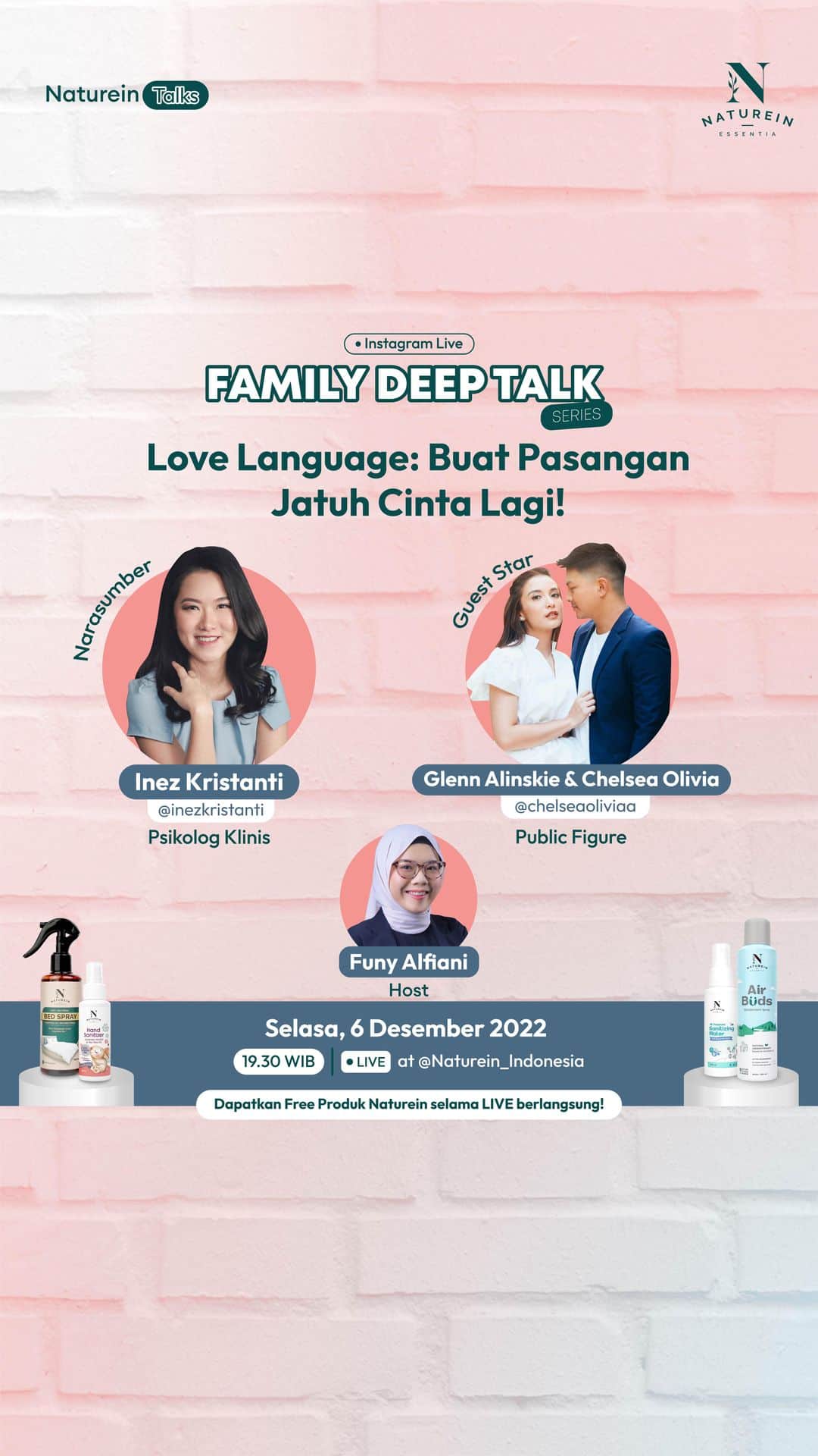 チェルシー・オリビアのインスタグラム：「A great relationship happens when you continue to build love until the end.  Thank youu guys, udah pada nontonin Live aku sama @Naturein_Indonesia dan @Inezkristanti   Buat yang ketinggalan, silahkan tonton video ini ya dan jangan lupa buat ikutin IG Live aku selanjutnya bareng Naturein di tanggal 13 Desember 2022 nanti.」