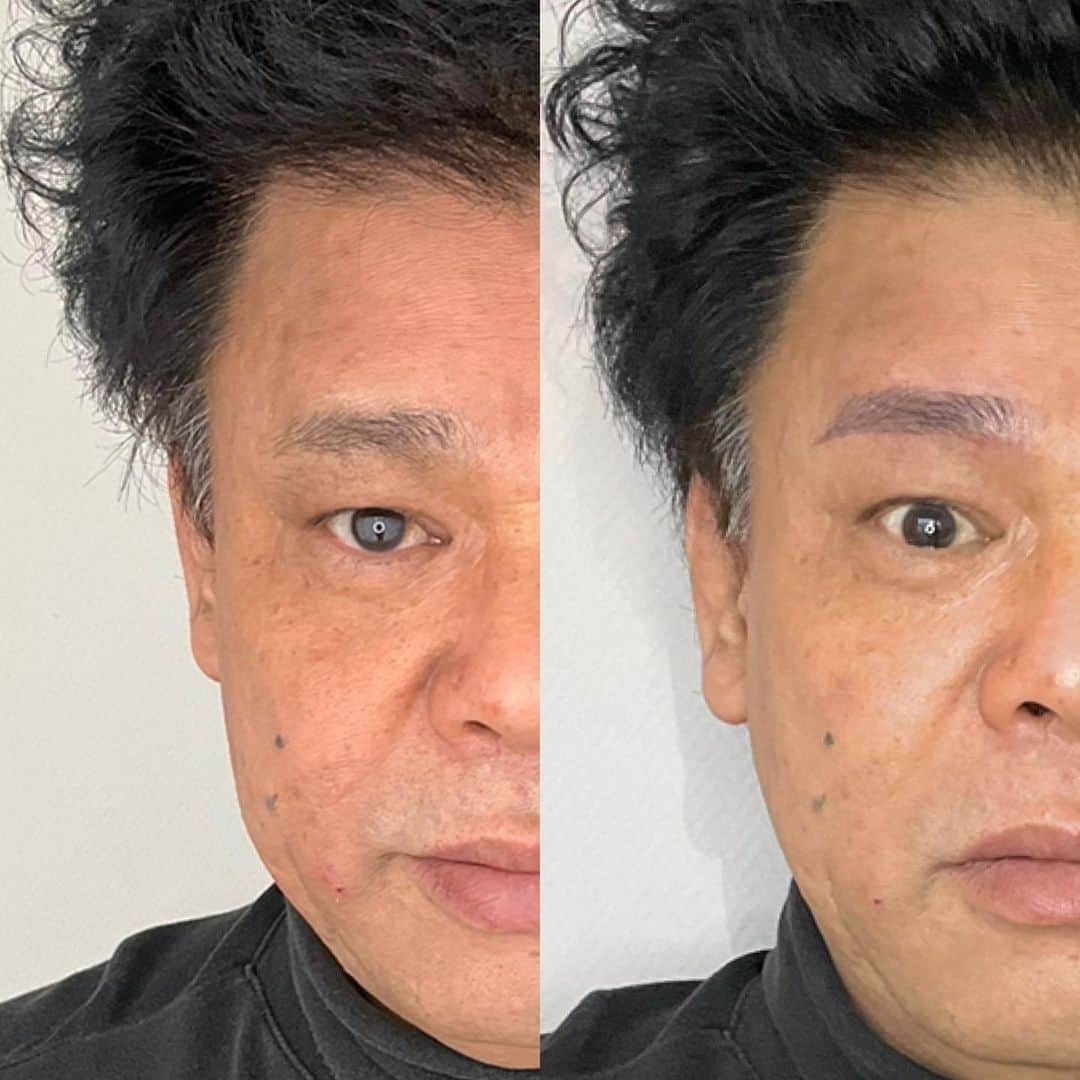 ジミー大西のインスタグラム：「@arub.clinic  眉アートメイクしました^_^」