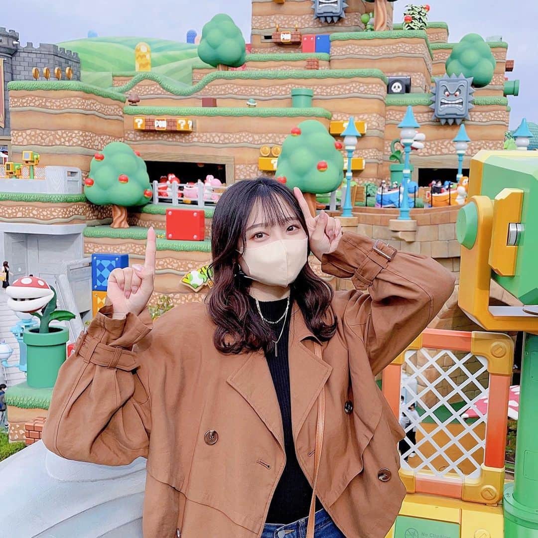 のインスタグラム：「⁡ ⁡ 初！マリオワールド.𖤣𖥧︎︎𓂃𓈒𓐍🍄 ⁡ ⁡ ⁡ ⁡___ #大阪旅行 #大阪観光 #ユニバ #usj #マリオワールド #marioworld」