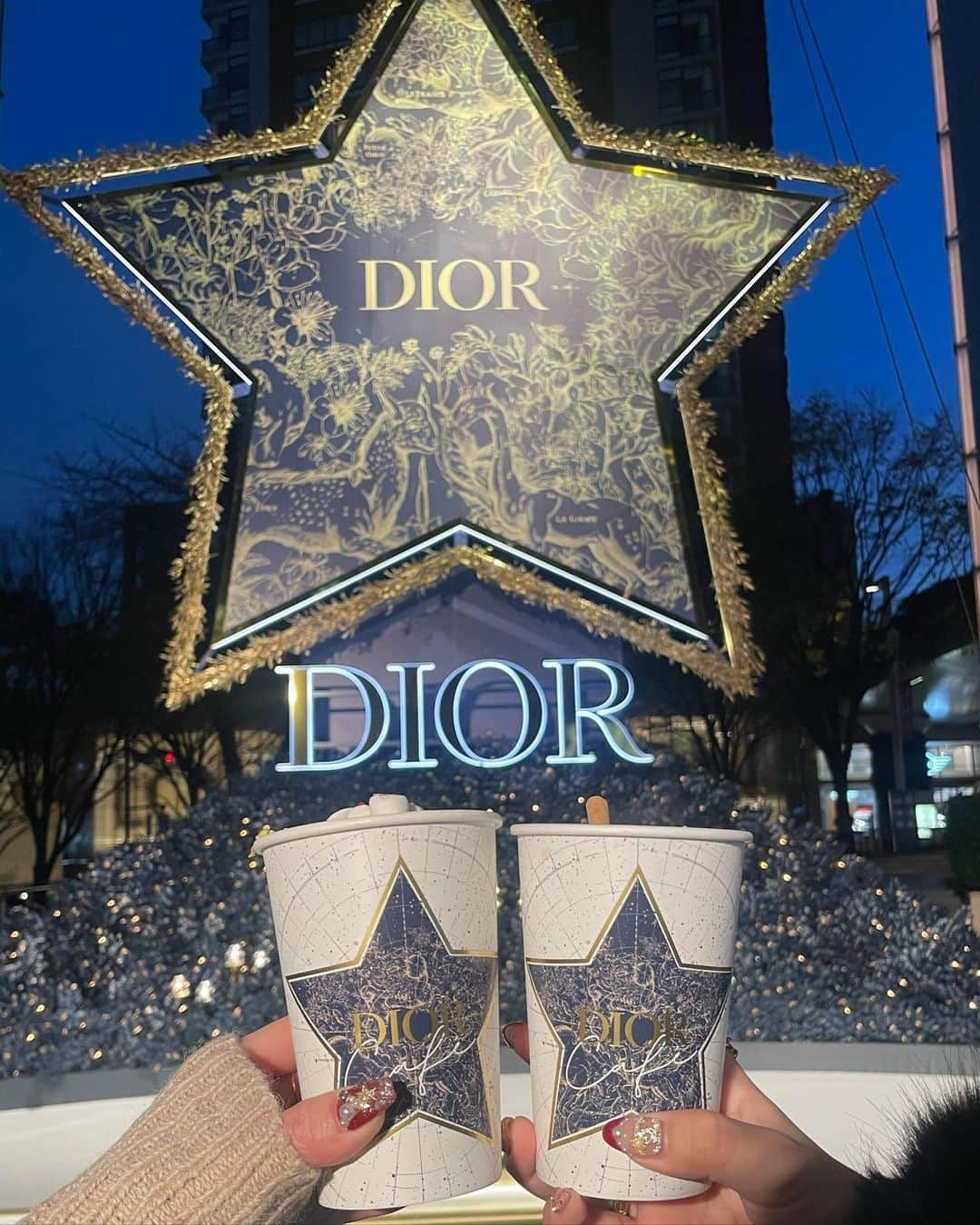 まゆぴちゅーさんのインスタグラム写真 - (まゆぴちゅーInstagram)「𝐃𝐢𝐨𝐫 𝐂𝐚𝐟𝐞💙🕊❄️💫 〜𝙰𝚏𝚝𝚎𝚛 𝚘𝚏 𝙳𝚛𝚎𝚊𝚖𝚜〜  12/2〜12/11の期間限定で 六本木ヒルズで開催されてるイベントに いってきたよ💎🤍🤍  Diorの世界観ほんとかわいい🥲🥲💕💕  3種類のドリンクも可愛いし美味しくて、 私はホットチョコレートにしたけど 甘すぎなくて、でも濃厚で美味しかった🍫💋  カップもDiorでかわいい🤤💕💕  予約とか不要だけど、 やっぱり人は多かった！（笑）  可愛いフォトスポットもたくさんだから ぜひ行ってみてね(*˙꒳˙*)‧⁺✧︎*！ . . . #ディオール #ディオールカフェ #Dior #diorcafe #アトリエオブドリームズ #六本木 #六本木ヒルズ #六本木カフェ #六本木イルミネーション #六本木デート #冬コーデ #デートコーデ #ニットワンピ」12月7日 21時25分 - mayu_03pichu