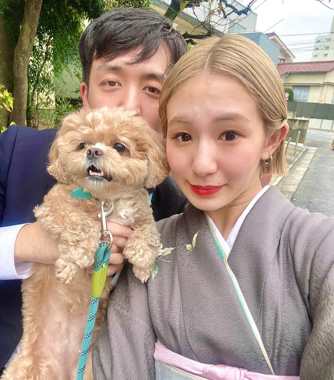 Manitasさんのインスタグラム写真 - (ManitasInstagram)「ベビタス産まれてもう2ヶ月が経ちました(早んぇえ〜〜〜)そしてこないだお宮参りにやっと行けました。ままもお義母さんも仕事休んで来てくれてうれしかたね。みんなに愛されてしあわせだろうなぁ〜。 この1ヶ月で出来るよになたこと ◯アゥアゥーーておしゃべりしてくれる ◯目で物を追うよになた ◯首が座り始めた(あともう少し) ◯全然生えなかた眉毛が生え始めた 毎日かわいくて癒されます。たぶんこれ毎月言ってると思う。とにかく健康にすくすく育ってねと願うばかりです。毎日ありがとう。赤ちゃん最高😭💓 ※お宮参りにはコマちゃん行けなくてあとから合流したので今回も特別仕様で合成です #犬のいる暮らし #ペキプー #家族最高 #赤ちゃんのいる暮らし #男の子ママ #生後2ヶ月 #親バカ部 #お宮参り」12月7日 22時37分 - manitassssss