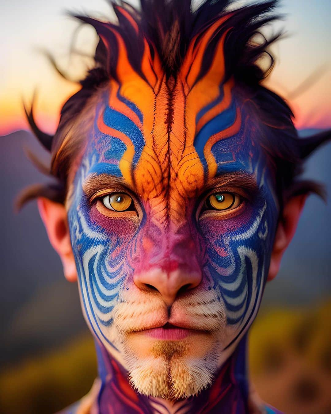 Portrait|Life|Fashion|Faceのインスタグラム：「Hi, 🦁 Which is your TRIBE?  Featured artist: @david_x_tribe   Congratulations!  Follow @portraimood #portraitmood for daily portrait inspiration.」