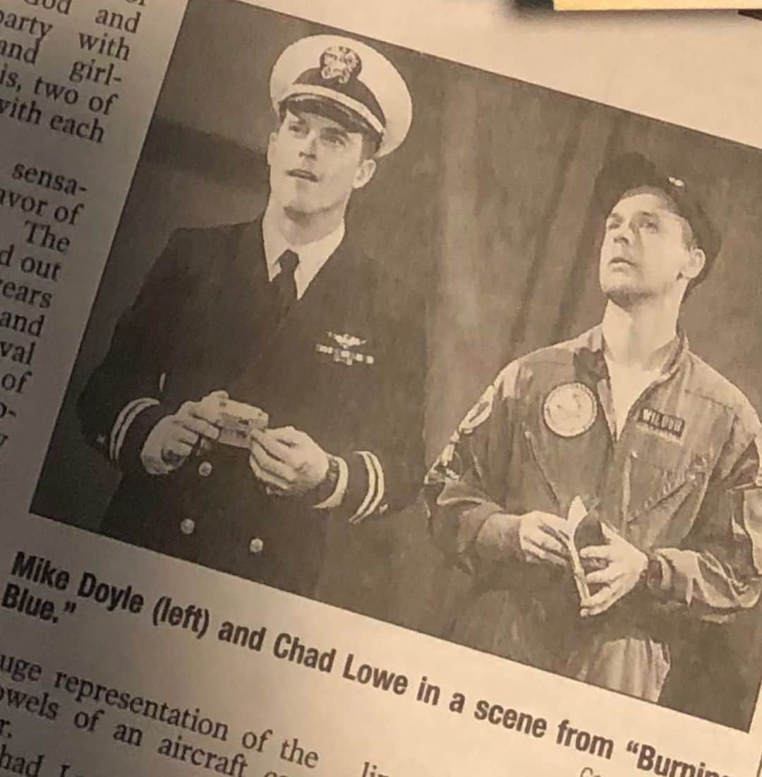 マイケル・ドイルのインスタグラム：「The closest I got to being in uniform. In a play. #tbt with @ichadlowe #BurningBlue」