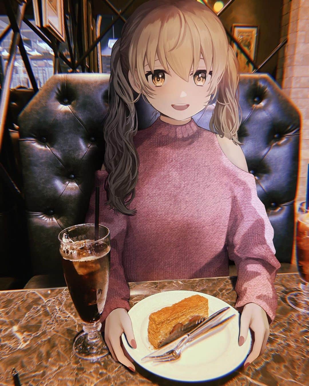 家長むぎのインスタグラム：「このまえ同期のかざちゃんとお出かけしてきました🍽ミルフィーユ美味しかった〜毎月1回2人でお出かけするのが人生の楽しみのひとつです🐶  #かふぇすたぐらむ」