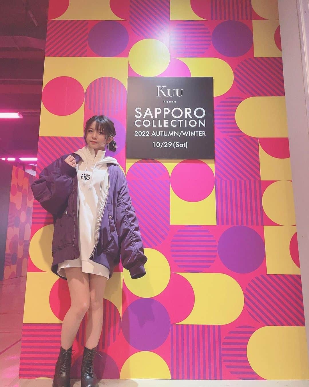 永野いち夏のインスタグラム：「10月29日に札幌コレクションに出演させていただきました💓 みんなのお陰でとてもいい機会が頂けてとてもハッピーです🥰ありがとう🤝」