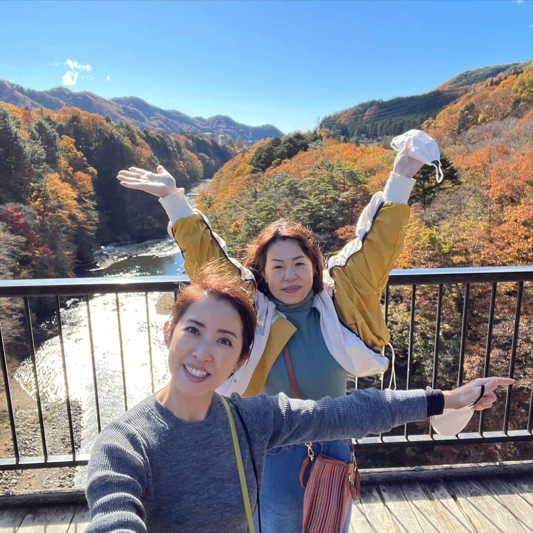 江口ともみさんのインスタグラム写真 - (江口ともみInstagram)「もん吉だよ✨  とおさんとかあさんとおばあちゃんとかあさんのお友達と日光に行ってきたんだ🐵  大きな吊り橋行ったよ  もぐたろう兄ちゃんともも姉ちゃんも行ったんだけどね、吊り橋のギリギリのとこで、かあさんの友達がボクたちを持ってくれて写真撮ったから、かあさんが「そんなハジまで行かなくていいってばぁー💦💦」って怒ってた  ボクたちよりかあさんが足下ジョワジョワしてたよ😂  結構吊り橋揺れてね、かあさんが「やめてよー💢」って言ってるとき、かあさんの友達がジャンプしてた  あとね、日光サル軍団行って友達の活躍見てきたよ‼️🐵🐵🐵 めっちゃ面白かった😆  また続きはあとでアップするねぇ  #fumofumosan #フモフモさん #もん吉#もぐたろう#ももちゃん #日光#鬼怒川 #鬼怒楯岩大吊橋 #揺れる #紅葉#綺麗だった #かあさん髪バサバサ #おばあちゃん髪バサバサ #おばあちゃんずっと五分袖 #寒くないらしい #サルに注意 #ボクしかいなかったよ」11月17日 21時13分 - tomomin.eguchi