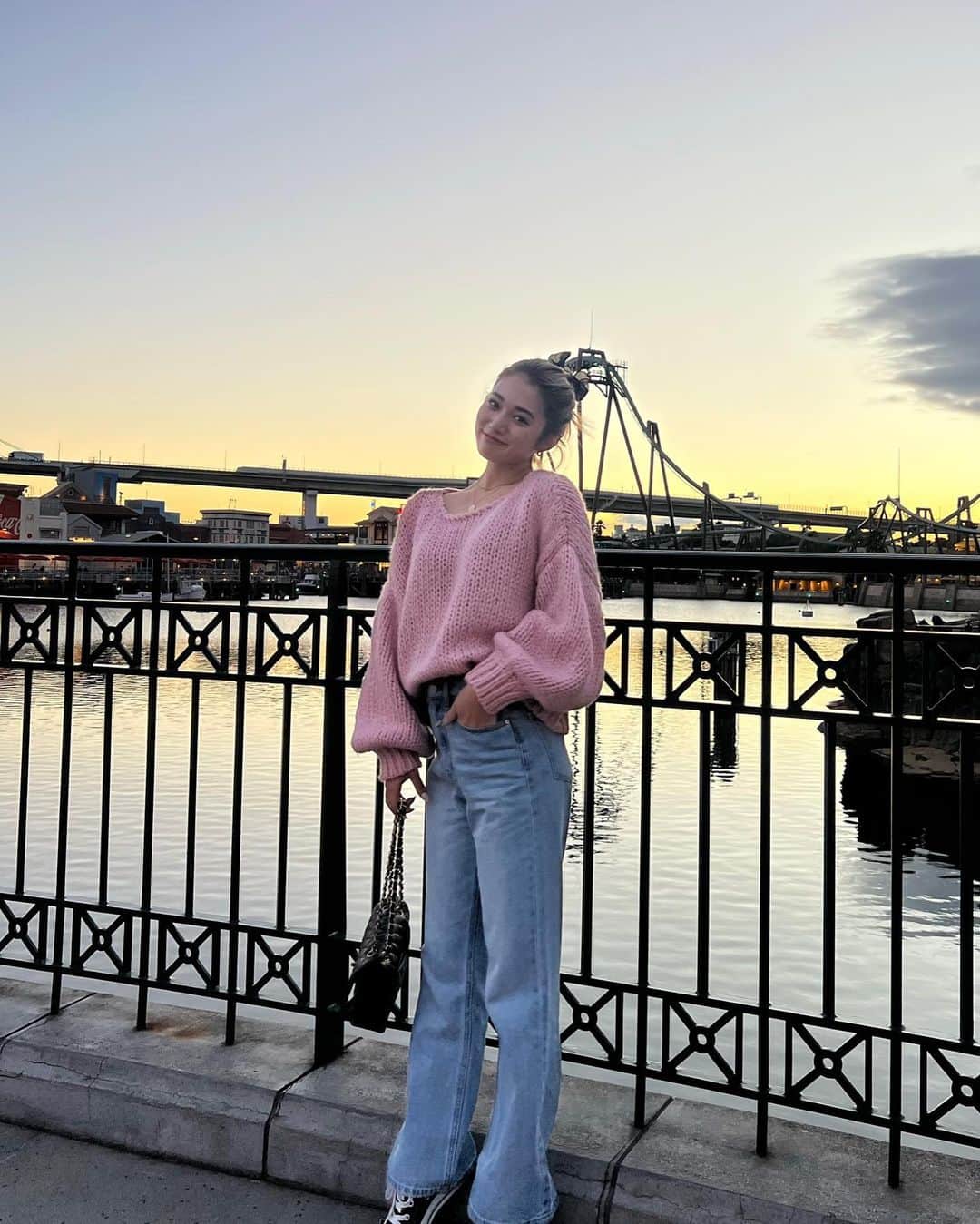 浪花ほのかのインスタグラム：「友達とUSJ行った時のお洋服🍑💓💓」