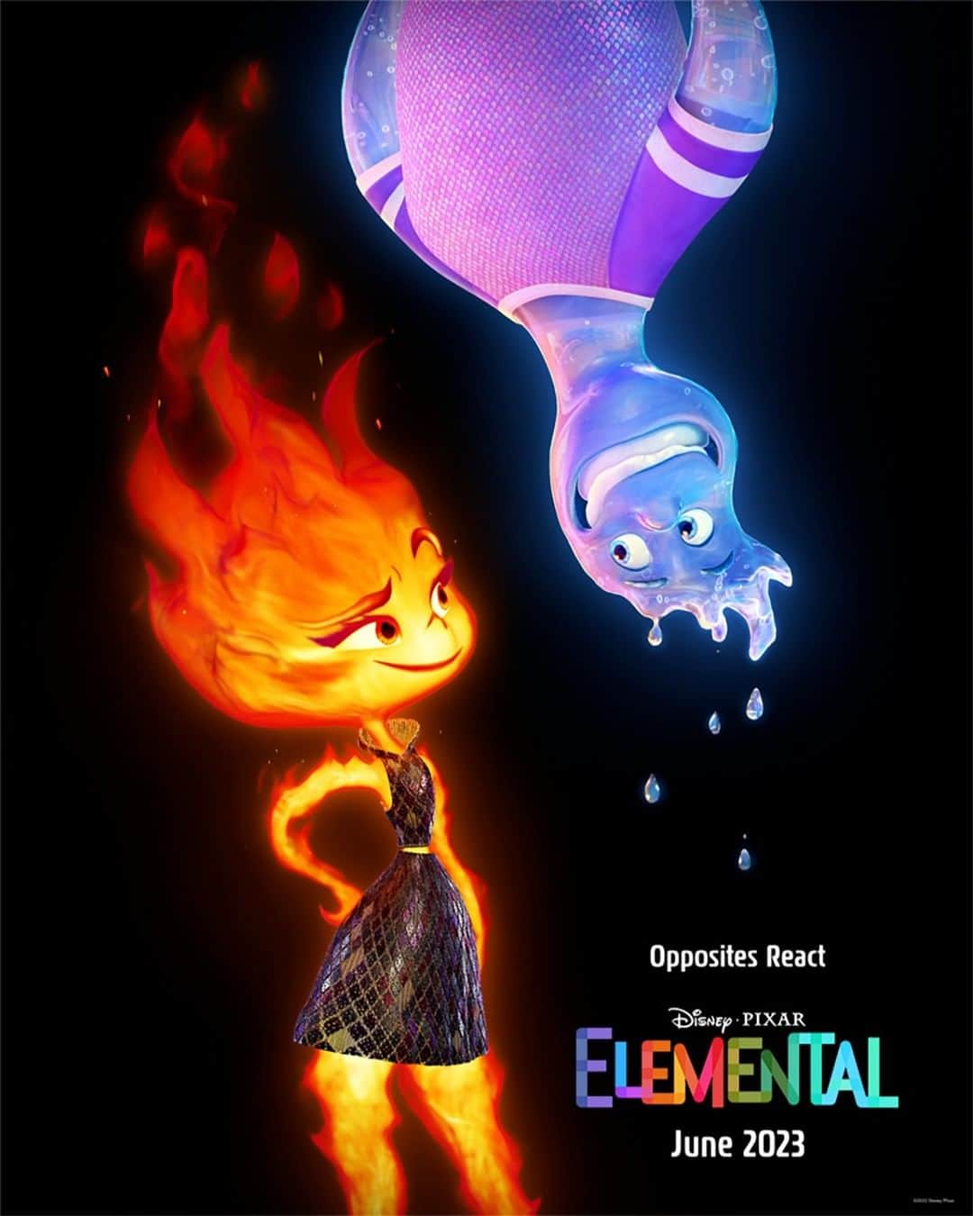 Disney Pixarさんのインスタグラム写真 - (Disney PixarInstagram)「Opposites react in the new poster for Disney and Pixar’s #Elemental, coming in June 2023!」11月18日 2時19分 - pixar