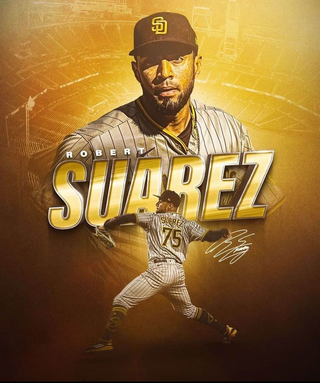 ロベルト・スアレスのインスタグラム：「Thank you very much @padres for trusting me and also thank you to the fans for their support.  I will compete and give my best as always🔥🔥. Thanks a lot🙏🏽 #LFGSD 🤟🏾✌🏾💪🏾🔥🔥🔥🔥」