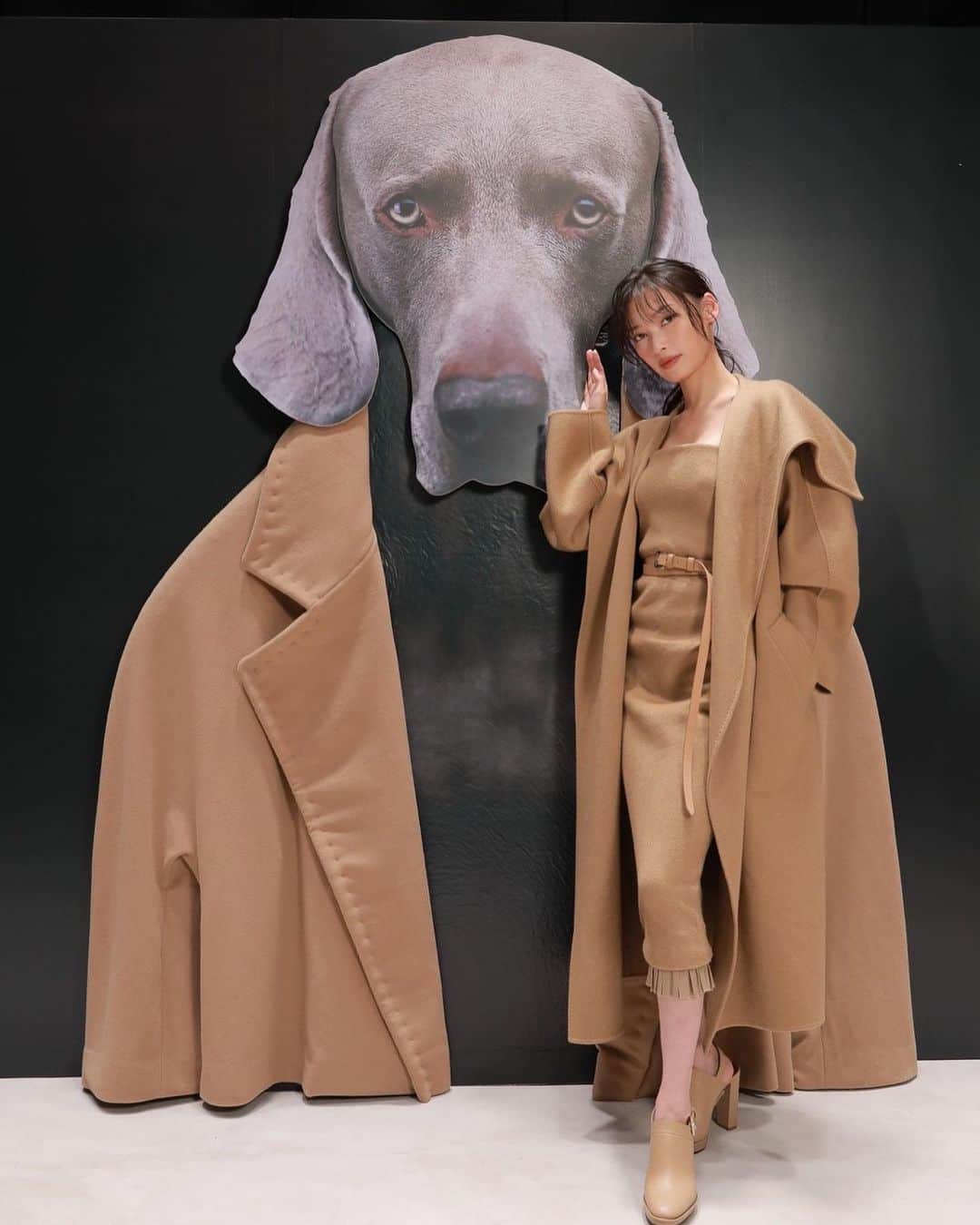 大政絢のインスタグラム：「@maxmara  表参道店が11月19日にOpen⭐️  一足先に伺わせて頂きましたが、華やかな店内と心ときめくお洋服たちにときめいておりました☺️✨  #MaxMara #マックスマーラ」
