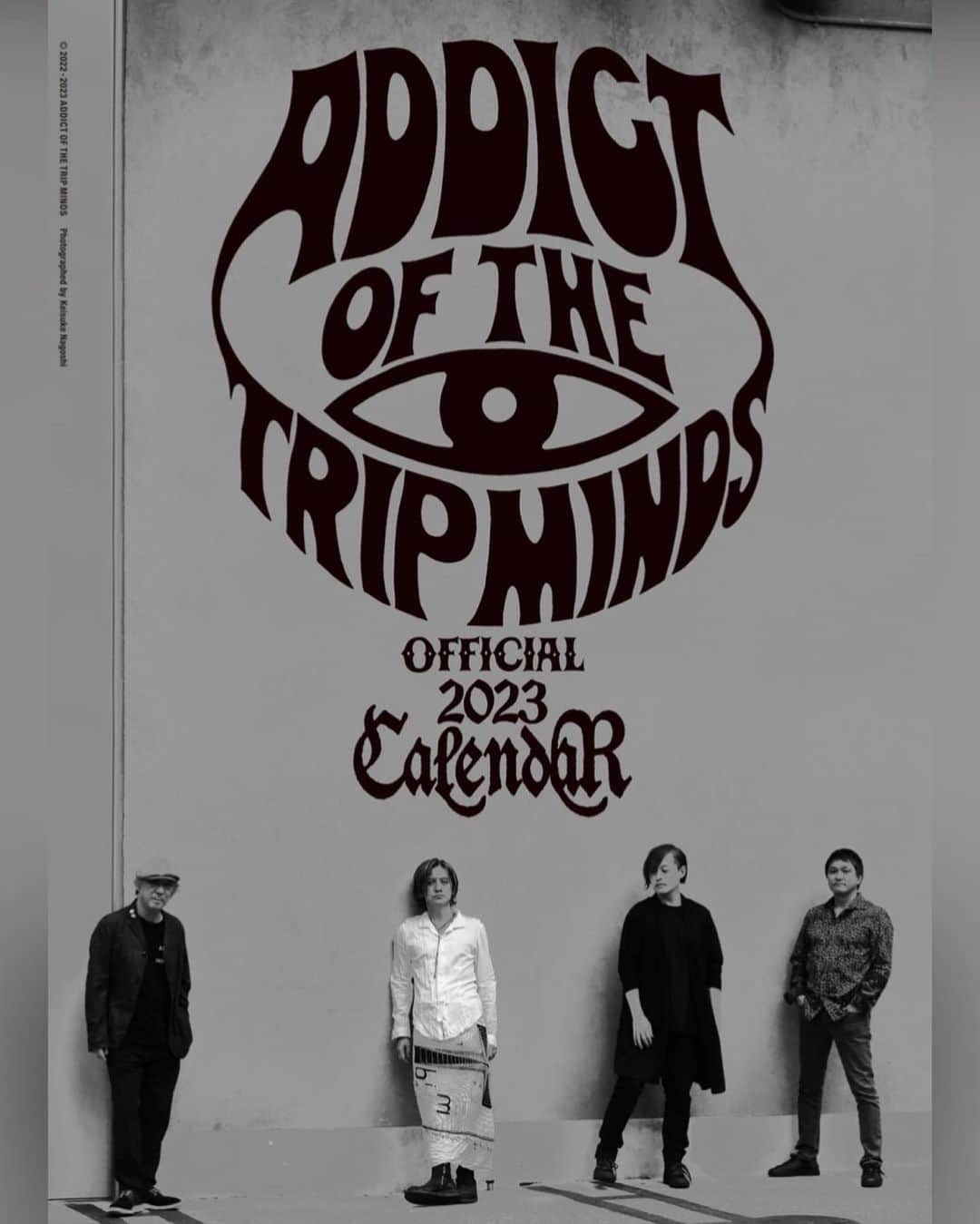 のインスタグラム：「☆カレンダー☆  ADDICT OFFICIAL CALENDAR  2021年12月 渋谷Vision Tokyoで 27年振り再始動の Addict of the Trip Minds  2022年は 3月10日 川崎クラブチッタ(昼･夜)  9月3日 大阪umedaTRAD / 9月16日 川崎クラブチッタ(昼･夜) 全5公演を全く違う ライヴ・パフォーマンスで披露  ステージごとに 進化を続けるバンドの姿に 2022年9月16日 川崎クラブチッタ公演で フォトグラファー 名越啓介が迫った  販売期間 2022年11月21日(月) 16時〜 2023年3月31日(金) 〜23時59分  @atripminds2021」