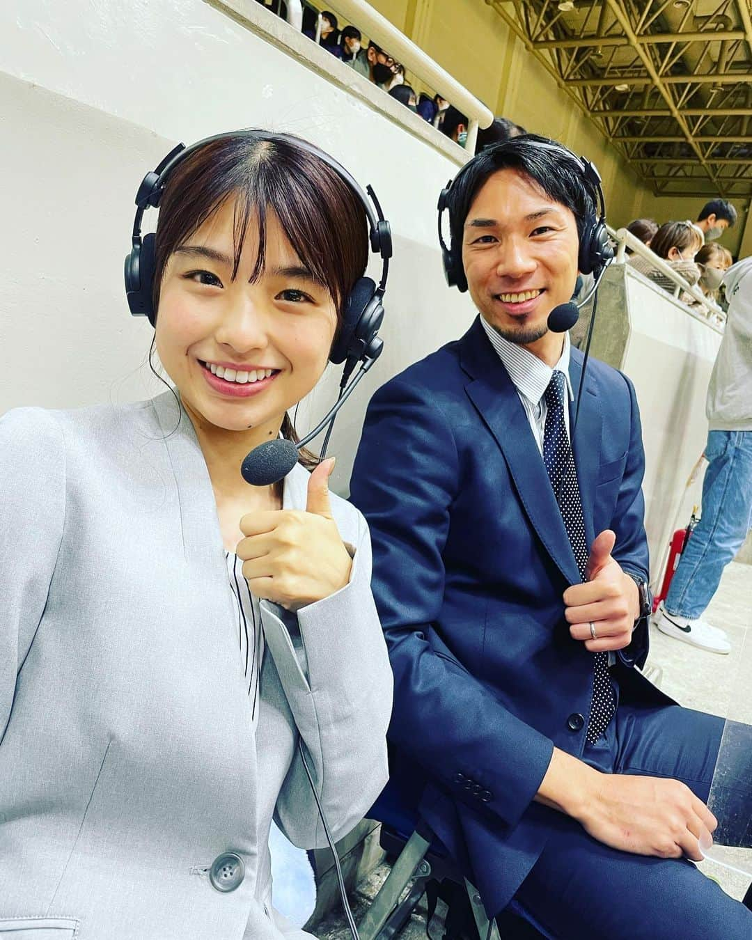 福澤達哉のインスタグラム：「*** I’m in commentator mode for high-school competition🎙️ Real Haikyuu🙌🏐 #春高バレー #京都予選 #地元京都で解説させていただきました #東山高校 #王者の貫禄 #大谷高校 #わくわくするコンビバレー #肝心の試合の写真撮り忘れた #代わりに… #関テレアナウンサーお二人とのツーショットをお届け #ただのミーハー #京都を制する者は全国を制する #春高バレー本戦でも #京都旋風期待してます #らんちゃん　@ran.volleyball0902  #後輩たち頑張ってたよー #チャオ」