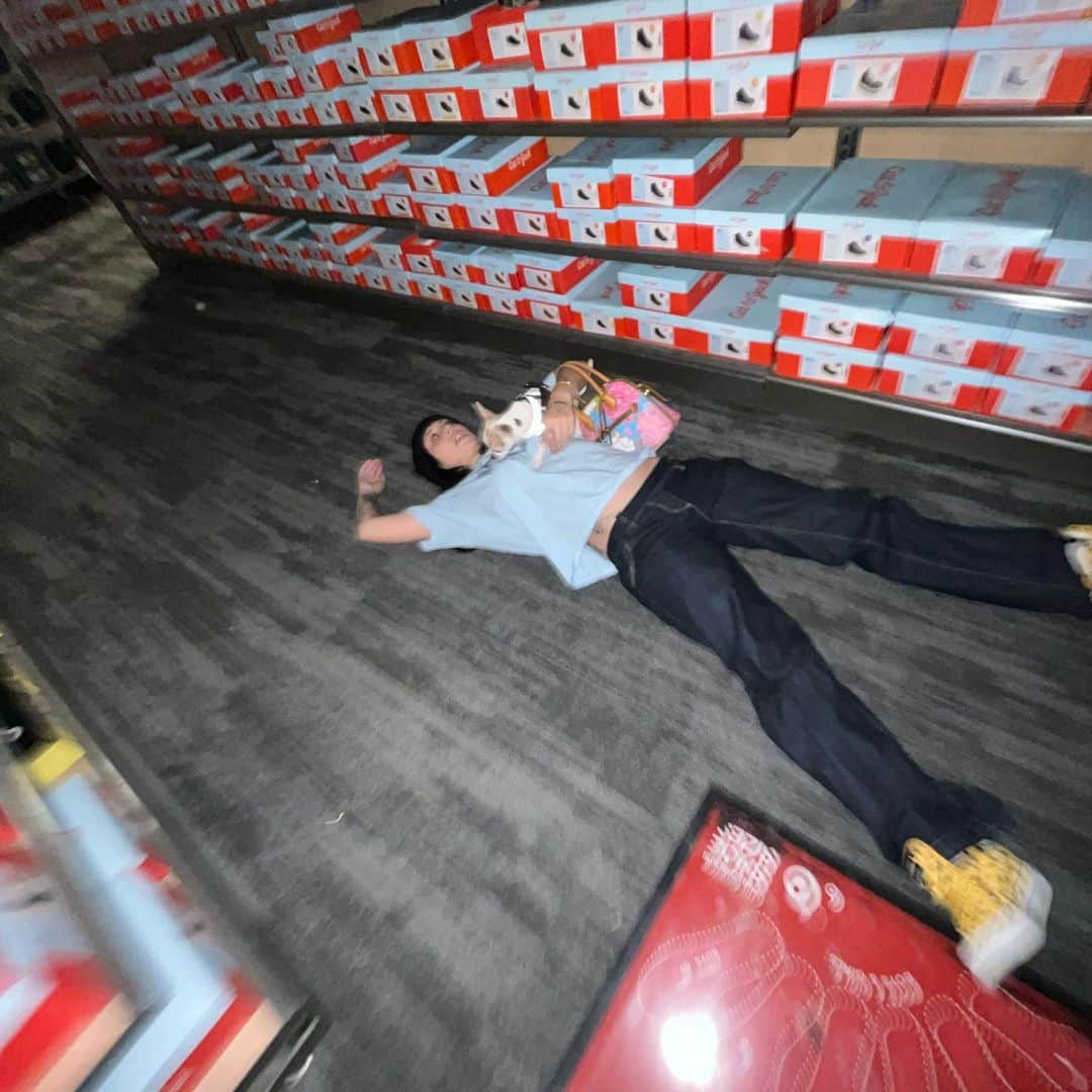 クレイショーンのインスタグラム：「i slipped and fell in target and i’m suing. Also I’m breaking my feed curse and posting on here. I’m scared and alone.」