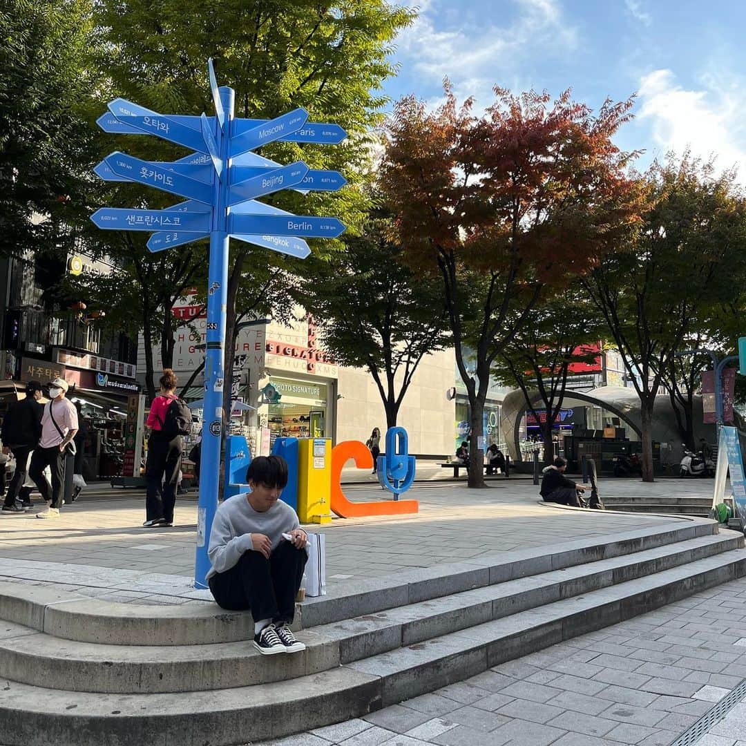橋岡優輝のインスタグラム：「オフの思い出✈︎  #旅行 #辛いものは苦手 #コマウォ #キムチマンドゥ」