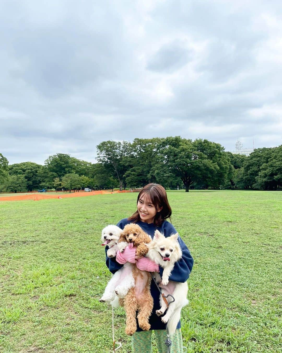 寺本莉緒のインスタグラム：「可愛いでしょうちの天使たち👼🏻  カレンダー撮影の時に初共演してもらいました☺︎ もちろん出演料でおいしいおやつあげたよ🍪  カレンダー今日の23:59までだよ。！」