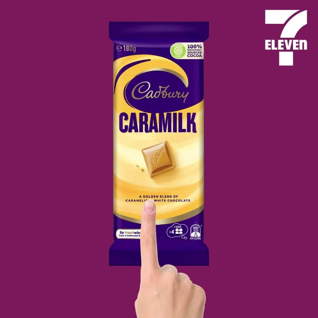 7-Eleven Australiaのインスタグラム：「Caramilk party anyone? Pick up all your Caramilk supplies at #7ElevenAus.」