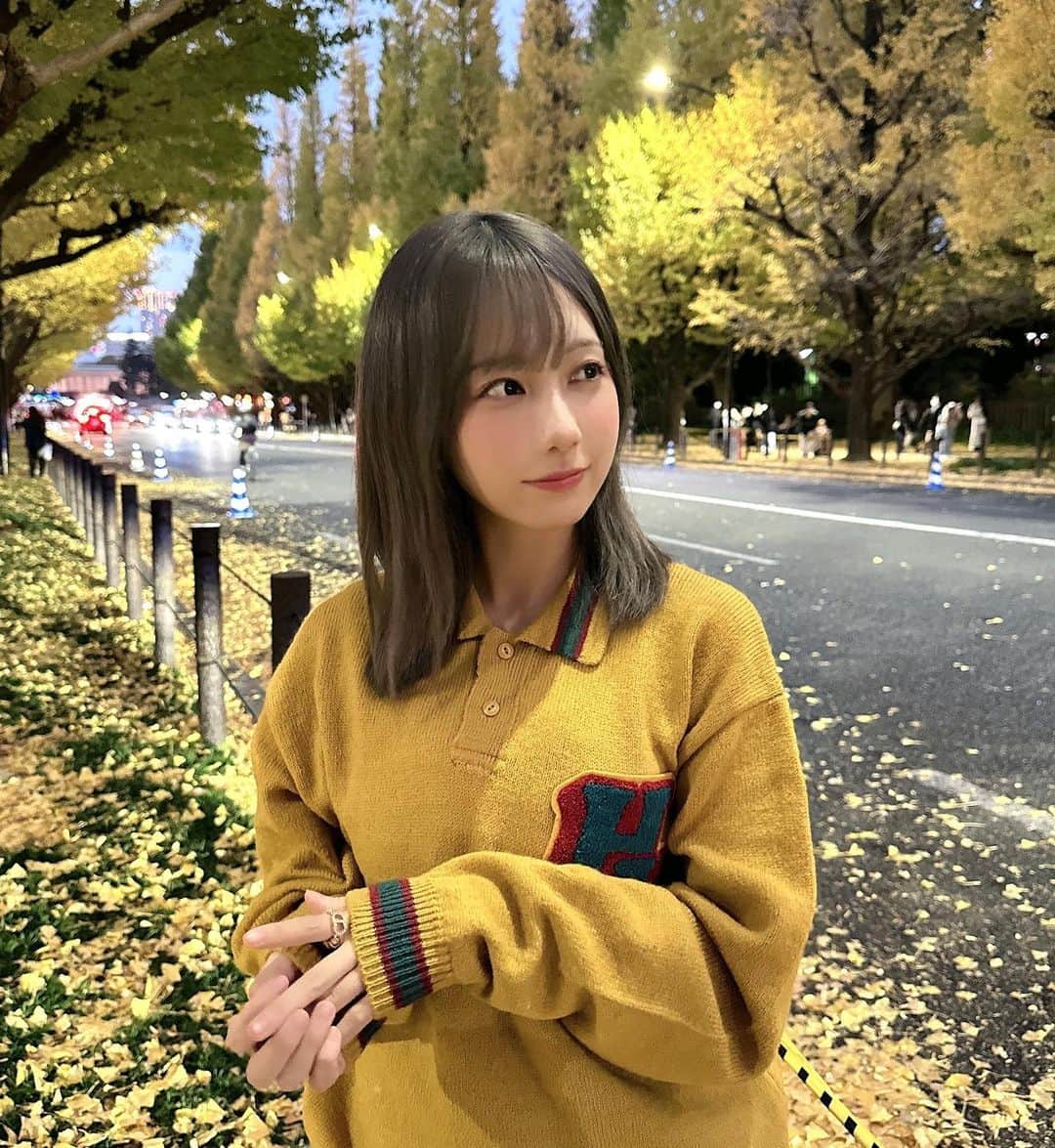 のインスタグラム：「合成みたいに綺麗な並木道🍁🍂」