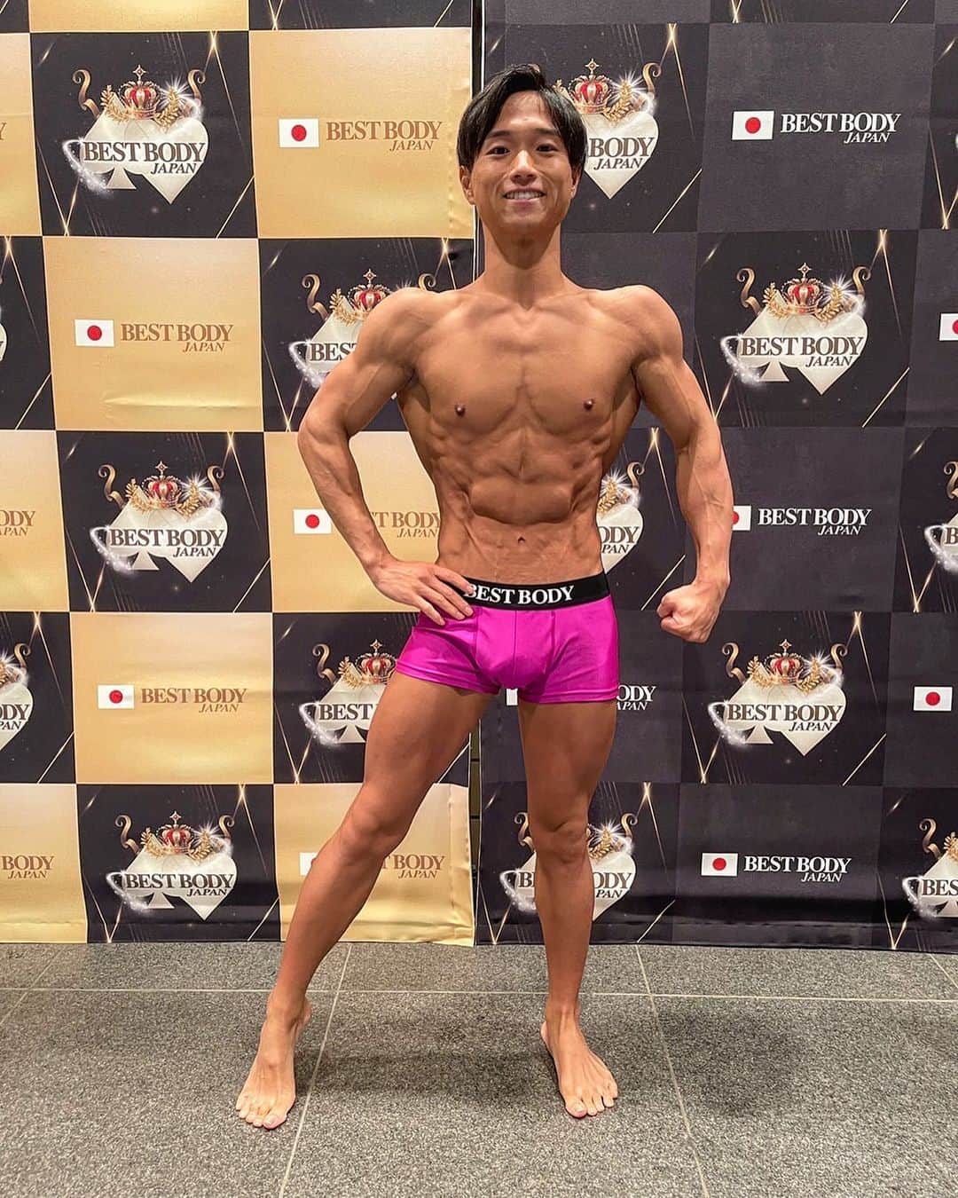 かわうちきっぺいのインスタグラム：「この体を作れたのもみんなの応援と嶋田さんの指導のおかげです！ ベストは尽くせました！」