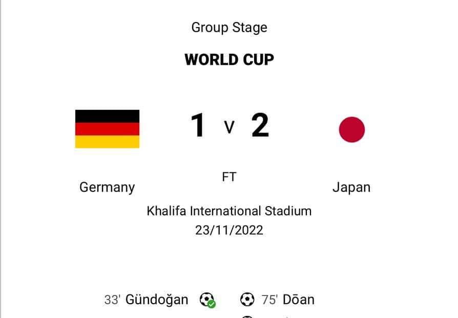 のインスタグラム：「Congratulations Team Japan⚽️🇯🇵⚽️🇯🇵⚽️🇯🇵⚽️   Absolutely shocking, yet very deserving victory against a “Soccer Superpower Team” Germany. Japan National Soccer Team surprised everyone at the last World Cup…and it should not surprise anyone anymore. We are here to fight ⚽️💪🏼🇯🇵. You better take us seriously and bring your A-game.」