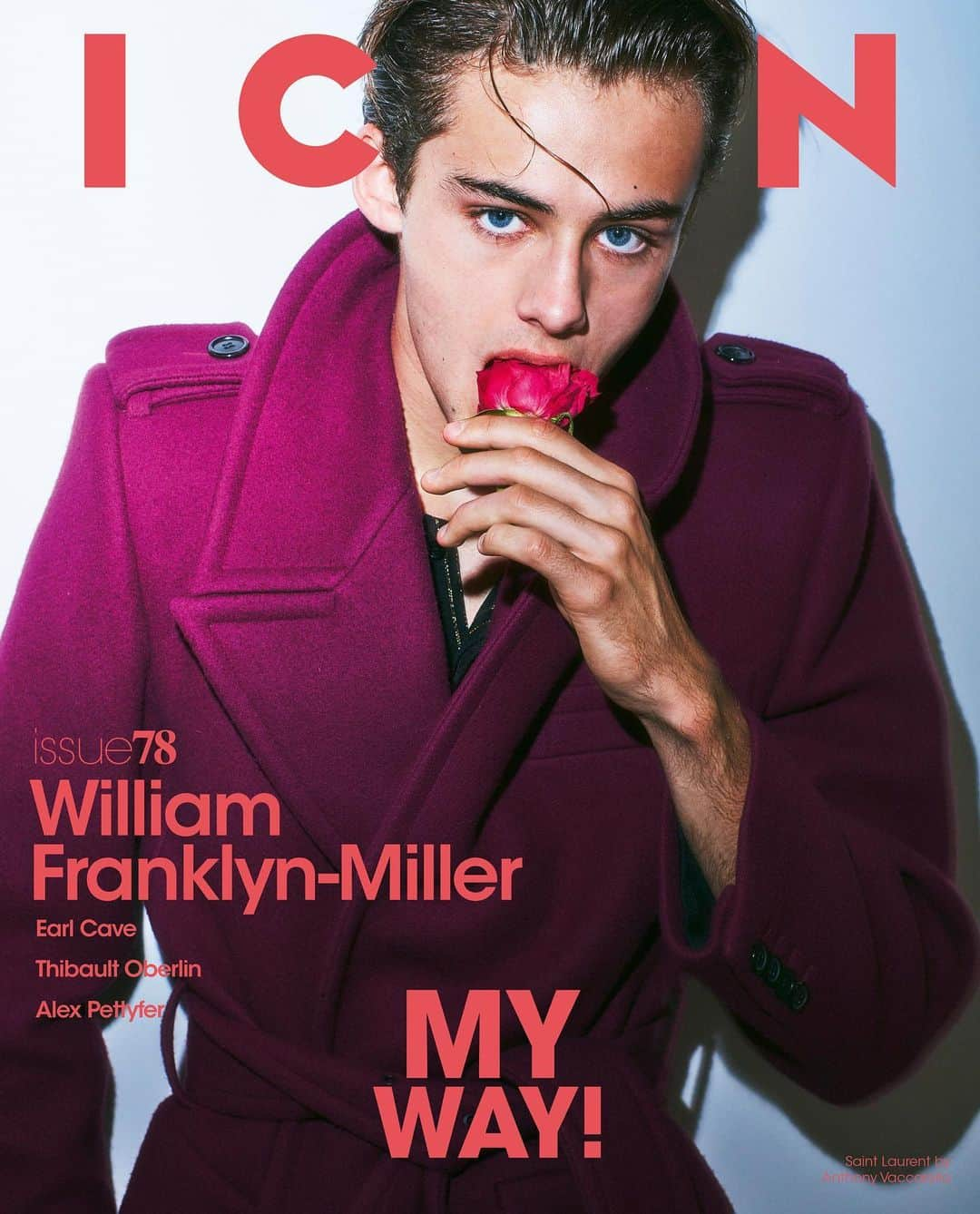 ウィリアム・フランクリン・ミラーのインスタグラム：「@william.franklyn.miller stars on this cover of the new ICON – Out Tomorrow!  William Franklyn-Miller grew up in the spotlight and is focused on furthering his acting career: “On the set of the ‘Medici’ series, I discovered my real passion for acting. I find it fascinating how you get the audience to know your character by interacting with the camera,” he tells us in the cover interview. Find out more in ICON “My Way”, an issue celebrating the freedom of each person to find their own path, following their own ideas and dreams. On newsstands tomorrow.  Cresciuto sotto i riflettori, William Franklyn-Miller è concentrato sulla sua carriera di attore: "Sul set della serie 'I Medici' ho scoperto la mia vera passione per la recitazione. Mi affascina il modo in cui, interagendo con la telecamera, fai conoscere al pubblico il tuo personaggio", ci racconta nell'intervista di copertina. Scoprite di più su ICON “My Way”, un numero che celebra la libertà di ciascuno di trovare la propria strada, seguendo le proprie idee e i propri sogni. In edicola da domani.  #WilliamFranklynMiller wears @ysl by @anthonyvaccarello Photographed by @guyaroch  Styling by @edoardocaniglia  Hair: @giulioordonselli  Make up: @adelina_popa_  Casting director: @vanessa.contini_ Producer: @leahcosgriff Interview by Michele Primi  Editor in Chief: @andreatenerani  Creative Director: @lucastoppinistudio  Editor at Large: @angelo_pannofino  #ICON #ICONmagazine」