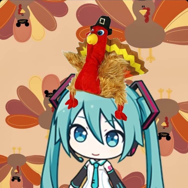 のインスタグラム：「Happy Thanksgiving! 🦃 Join discord.gg/mikucord Follow me @mikuhatsune ❤️ credits:  #初音ミク #HatsuneMiku #Twitter #Kawaii #Pixiv #Vocaloid #Anime #mikuhatsune #squidgame #miku #hatsune #manga #netflix #art #amv #amvs #attackontitan #chainsawman #weeb #weeaboo #demonslayer #dragonball #animegirl #roblox #minecraft #genshinimpact #mha #myheroacademia #amvs #amv #tiktok #goku #dragonball」