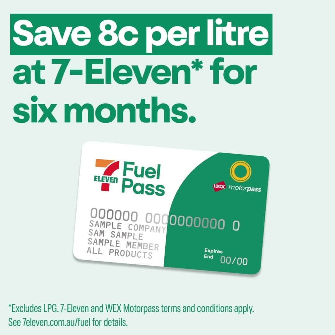 7-Eleven Australiaのインスタグラム：「Want to save on fuel for your business? Apply for our award-winning Fuel Pass and get 8 cents per litre off fuel at 7-Eleven for the first 6 months. Excludes LPG. 7-Eleven and WEX Motorpass T&Cs apply.」