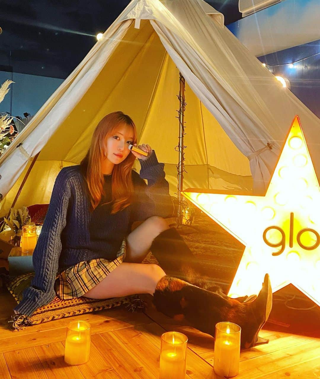 DJ mariennuのインスタグラム：「glo™ under the Stars⭐️ @glo.japan  素敵な空間であっという間のeventだった🫶 ランタン凧揚げ楽しかった〜🤭  #glo_winter」