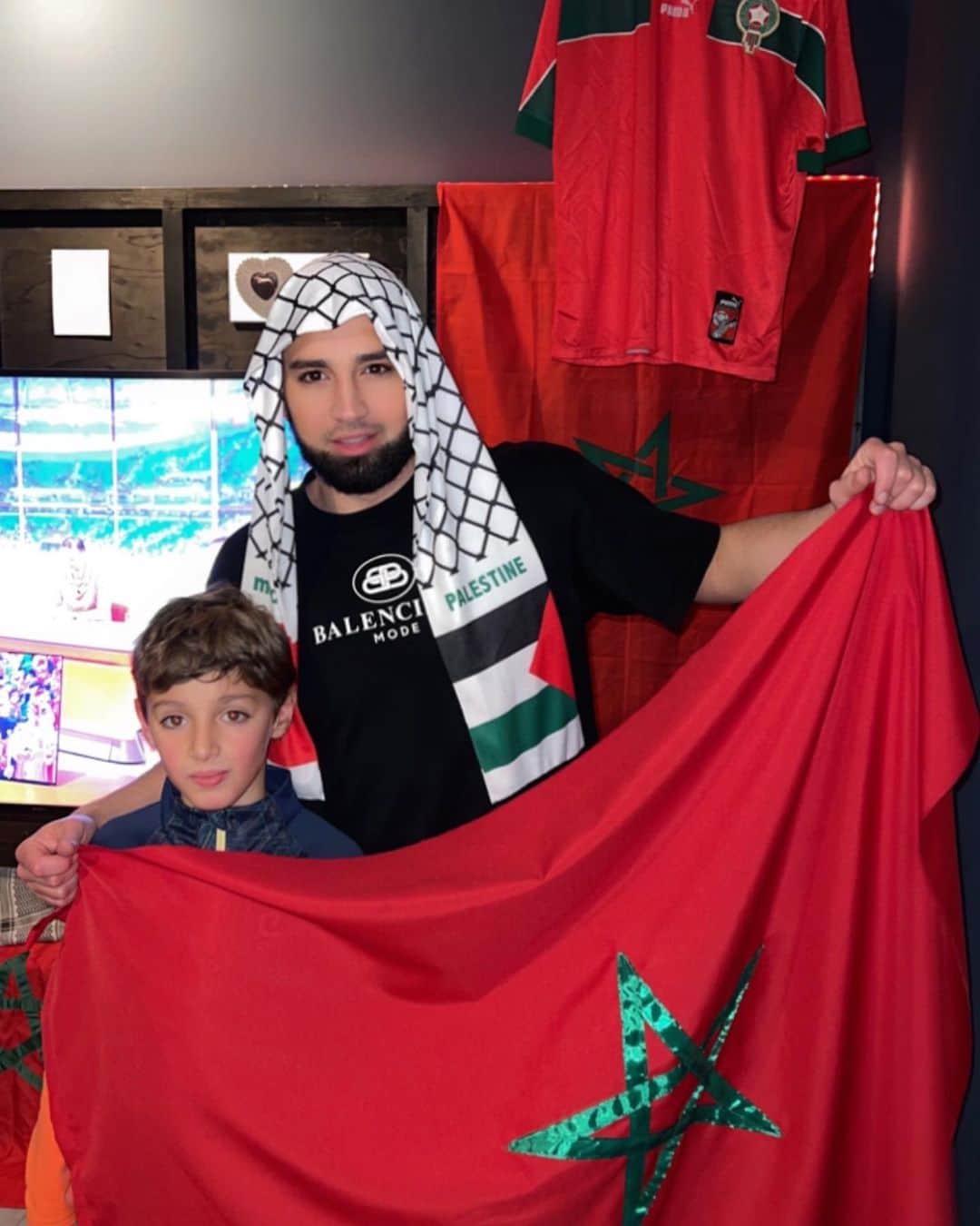 アドナネ・ティガドゥイニのインスタグラム：「Atlaslions ❤️🇲🇦 #dimamaghrib #freepalestine 🇵🇸🇲🇦」