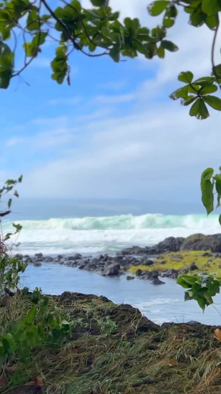 立花亜野芽のインスタグラム：「The waves in hilo today were so big, powerful and beautiful🫶🌊今日のヒロの波、今まで見てきた中で1番大きく、力強く、そして美しかった🤍  #hilo #hawaiibigisland #bigwaves」