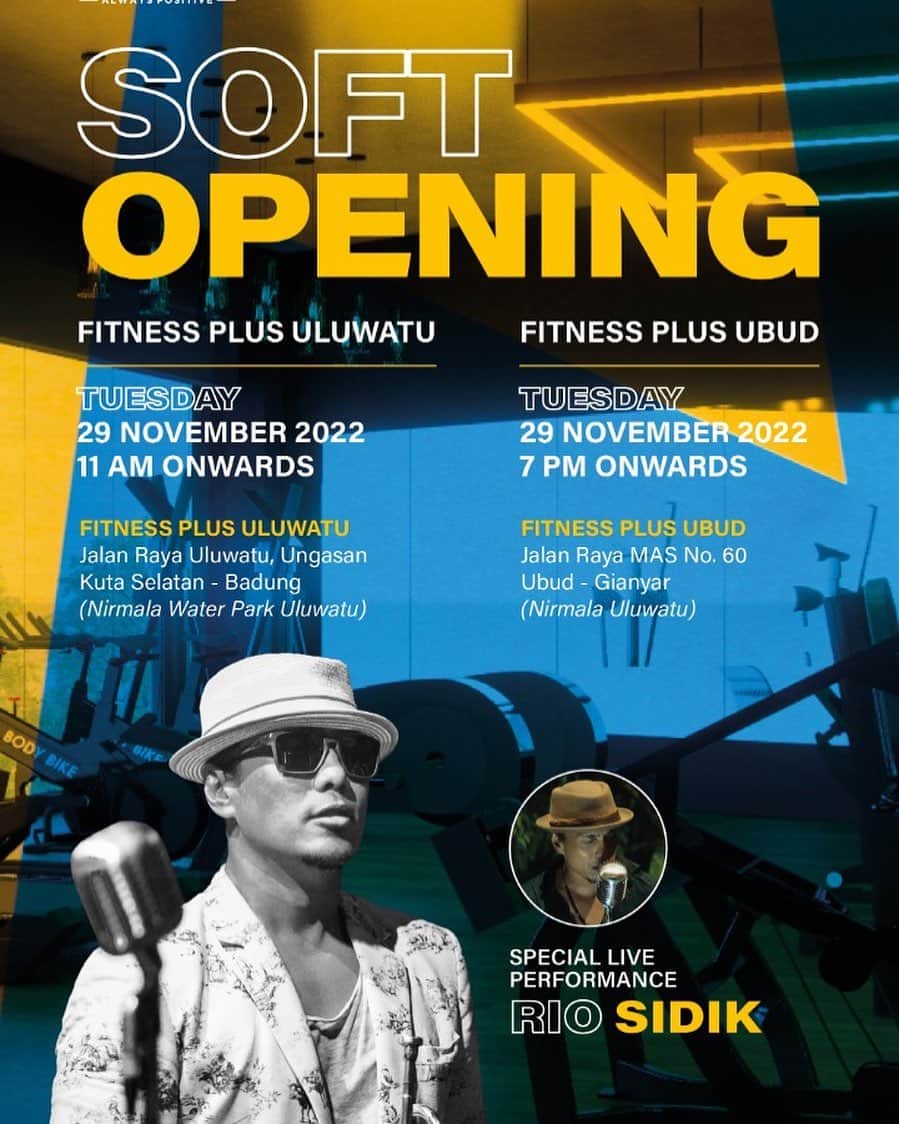 ステファン・ウィリアムのインスタグラム：「dateng ya di soft opening 🙏🙏🙏@fitnessplus.uluwatu @fitnessplus.ubud  @dith.satyawan」