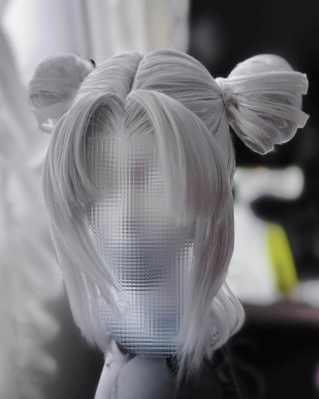 千夜未来のインスタグラム：「I made a wig, I hope I can be better💪」