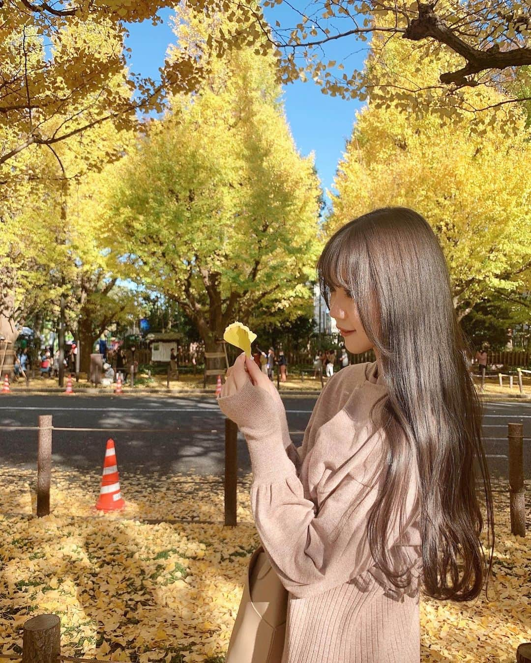 小熊倫実さんのインスタグラム写真 - (小熊倫実Instagram)「🍂🍂🍂 ⁡ 📍 外苑前銀杏並木 ⁡ よくインスタで見かけてずっと憧れだった 外苑前のいちょう並木👩🏻‍🎨🍂 幸 ⁡ 生でみる銀杏並木は想像以上に 大迫力で本当に綺麗だった､､！⁡ 今頃はもうどんどん散り始めてるのかな🥺💭 ⁡ あっという間に11月もおしまいで 今年の期間もアイドル人生ものこり1ヶ月💌 ⁡ 最後の1ヶ月もいっぱいの だいすきなみんなと素敵な瞬間を すごせますように🫶🏻💐 ⁡ #外苑前銀杏並木 #外苑前いちょう並木  #銀杏並木 #イチョウ #🍂 #🌳 #👩🏻‍🎨」11月30日 23時57分 - tsugumi_oguma2929