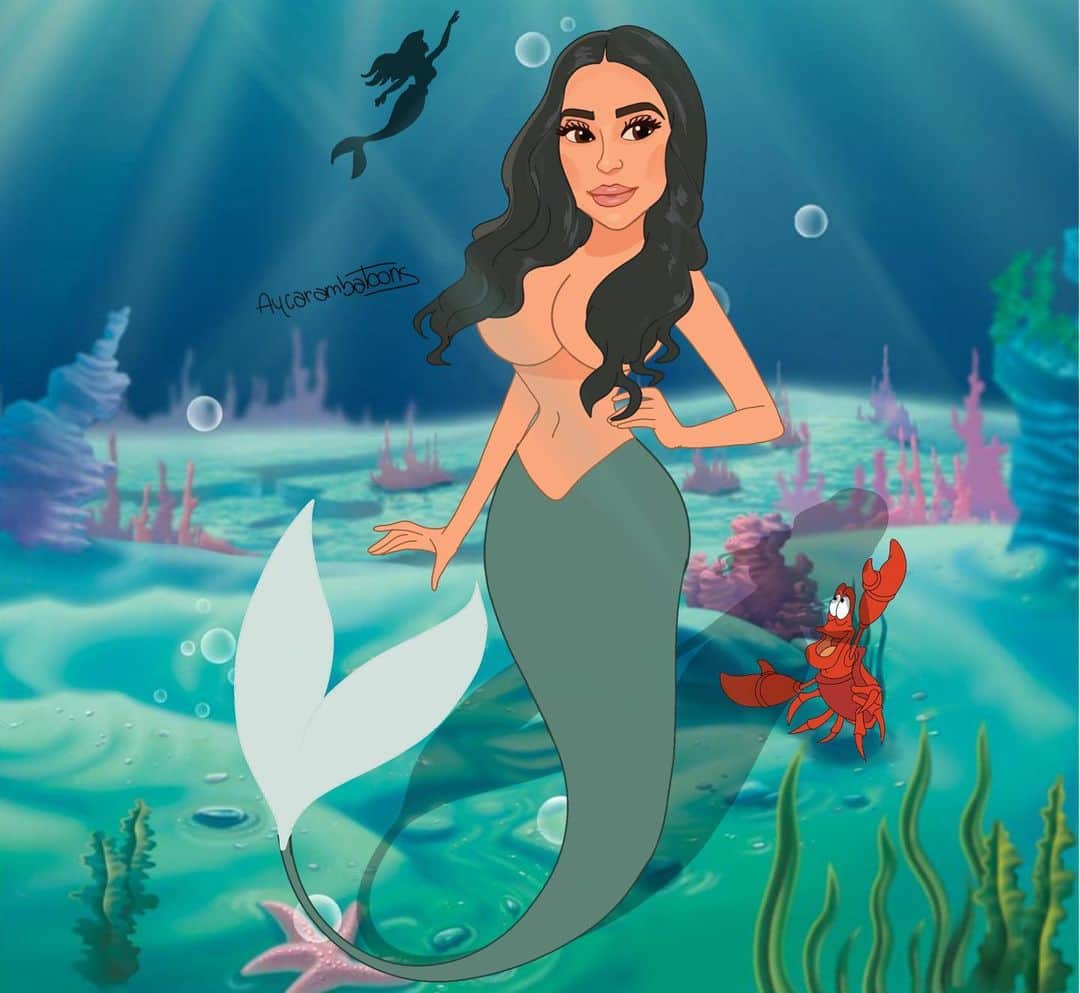 のインスタグラム：「Im trying to have someone look at me like Sebastian does 🦀🧜🏻‍♀️🫶🏻 #ariel  🎨 by @aycarambatoons」