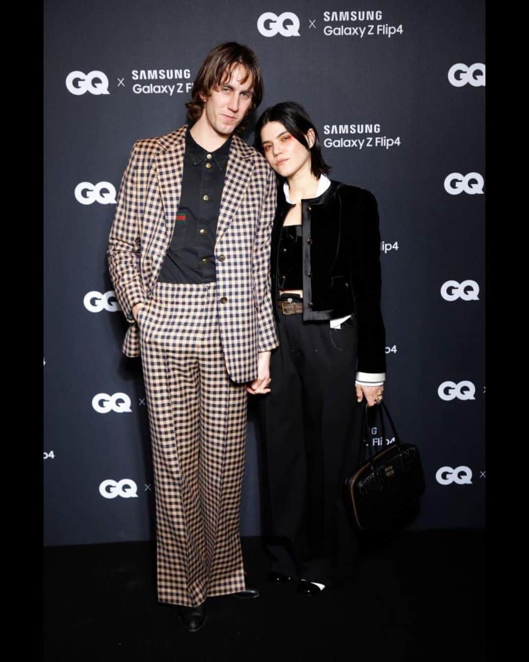 ソーコのインスタグラム：「Went to congratulate the men of the year with the most award worthy progressive loving man of all.. 🏆❣️ . Thanks @gq Thanks @miumiu ✨」