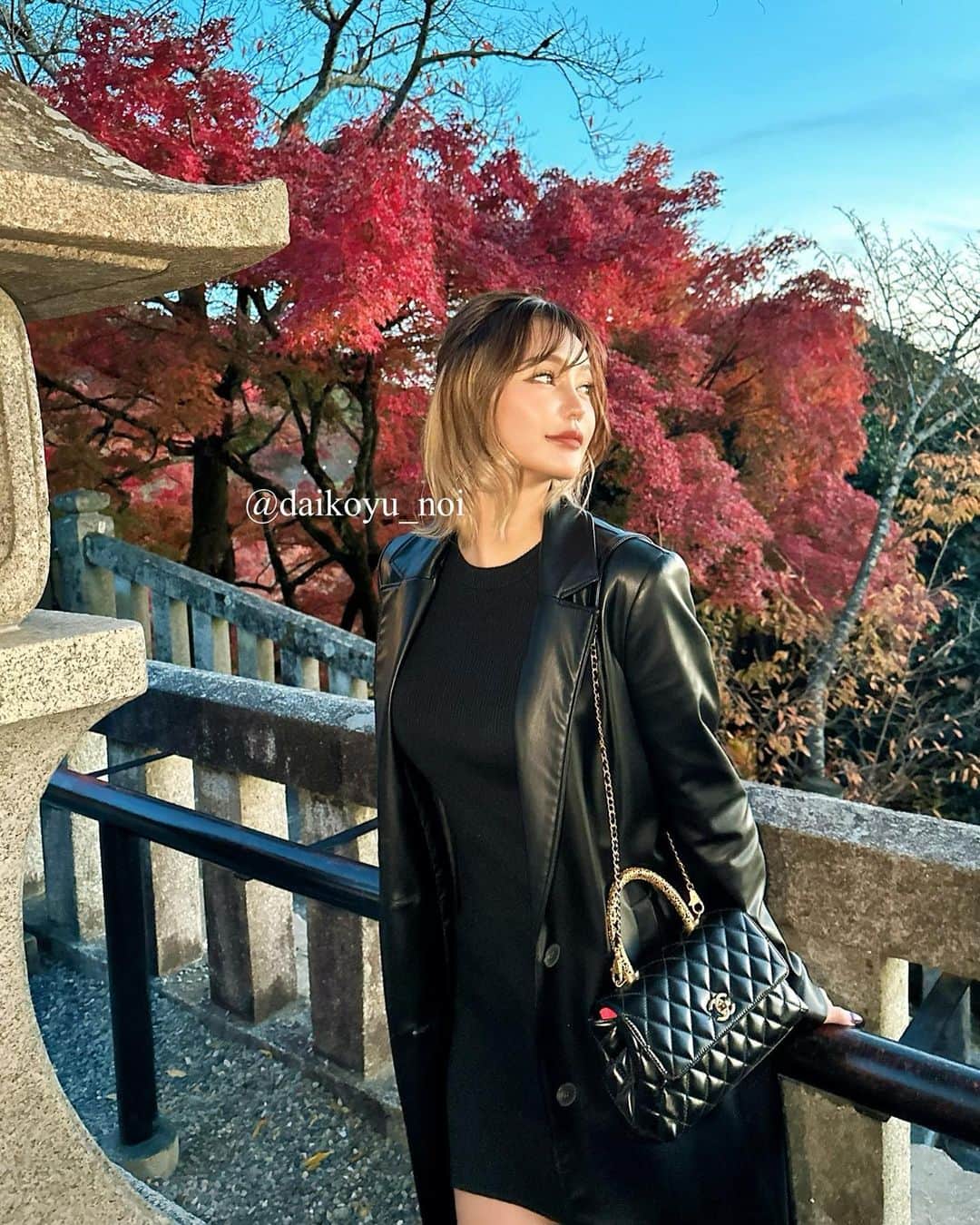 のいちゃんのインスタグラム：「🍁☺️🍁 . . . #紅葉#京都#清水寺 #afactory #ダウンタイム #ショートカット#シーシャ#ドレス #vantyme#travel#summer#diet#sea#beauty#整形#豊胸#makeup#川越#沖縄#大阪#北新地#ミナミ#東京#新宿#歌舞伎町#博多#錦#キャバ嬢#シーシャ#のいちゃん」