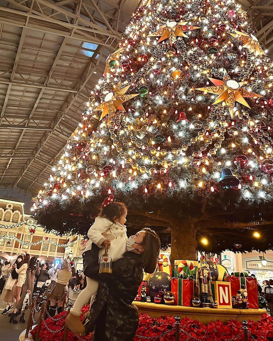 asami0510のインスタグラム：「今年はツリーが出てて嬉しい🎄💕 #TDL #ディズニーランド #3歳」