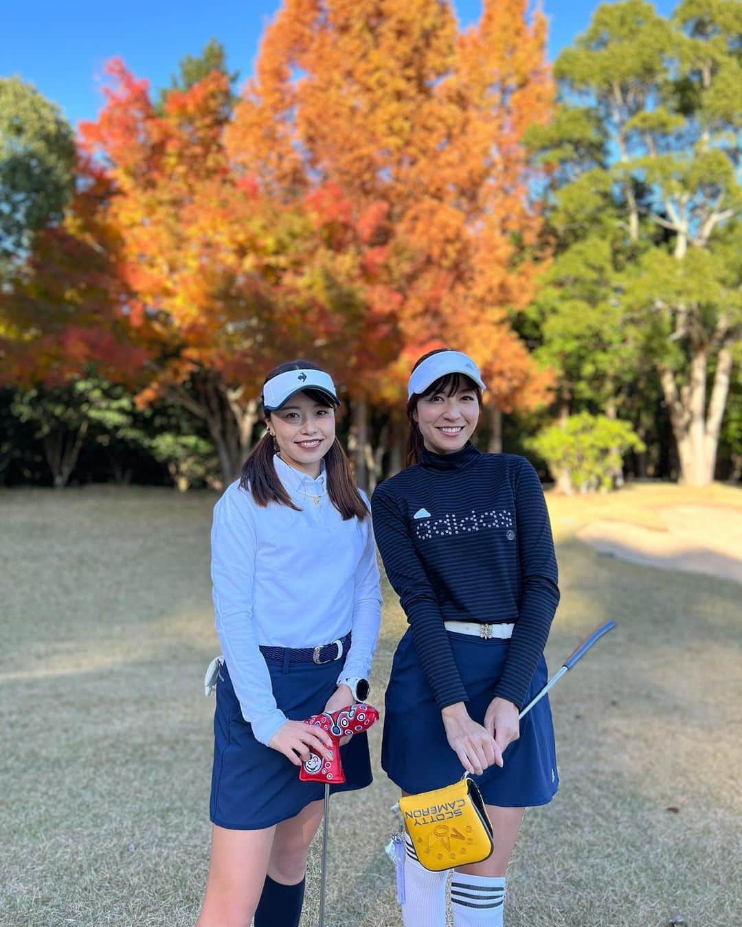 萩原菜乃花さんのインスタグラム写真 - (萩原菜乃花Instagram)「真名カントリークラブ⛳️ 久しぶりにななえちゃんとラウンド🤍  紅葉がすっごくきれいだった🍁  全身 @adidasgolf ♡ COLD RDYシリーズ軽いのに暖かくて冬でもスイングしやすい！！  #adidas#adidasgolf#ourfairway#アディダス#アディダスゴルフ#紅葉#紅葉ゴルフ」12月3日 19時46分 - nanoka_hagiwara