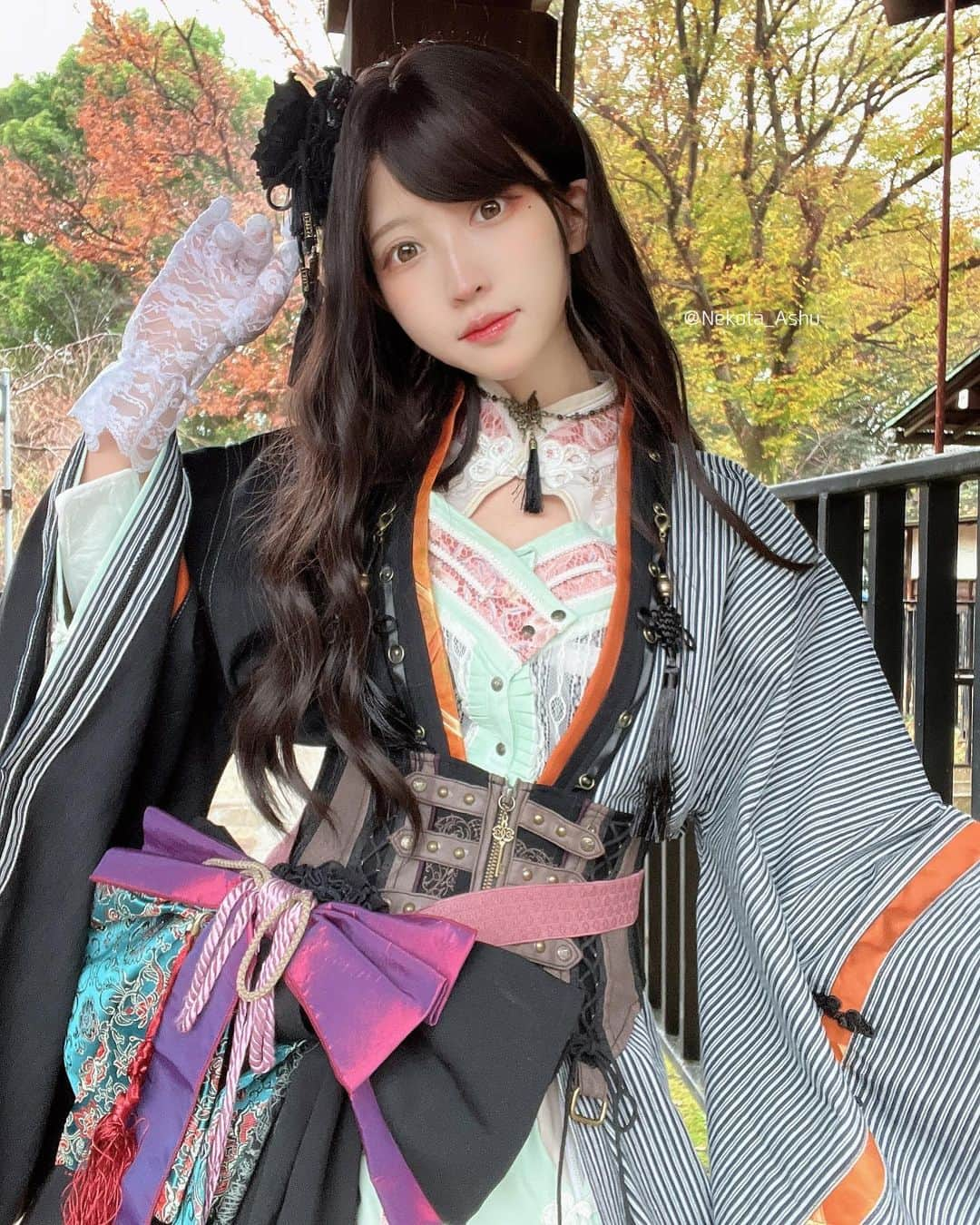 猫田あしゅさんのインスタグラム写真 - (猫田あしゅInstagram)「🍡🧡🌸 .  #ロリータ  #和ロリ #lolitafashion #lolita #model #make #ロリータファッション #kawaii #makeup #ロリータ服 #ロリータコーデ #和コーデ #ozzonjapan  #cosplay #cosplaygirl #角色扮演 #洛丽塔 #ファッション #fashion #onepiece #dress #code #ootd #コスプレイヤー  #コスプレ #コスプレ女子 #ロリータモデル」12月5日 18時22分 - nekota_ashu