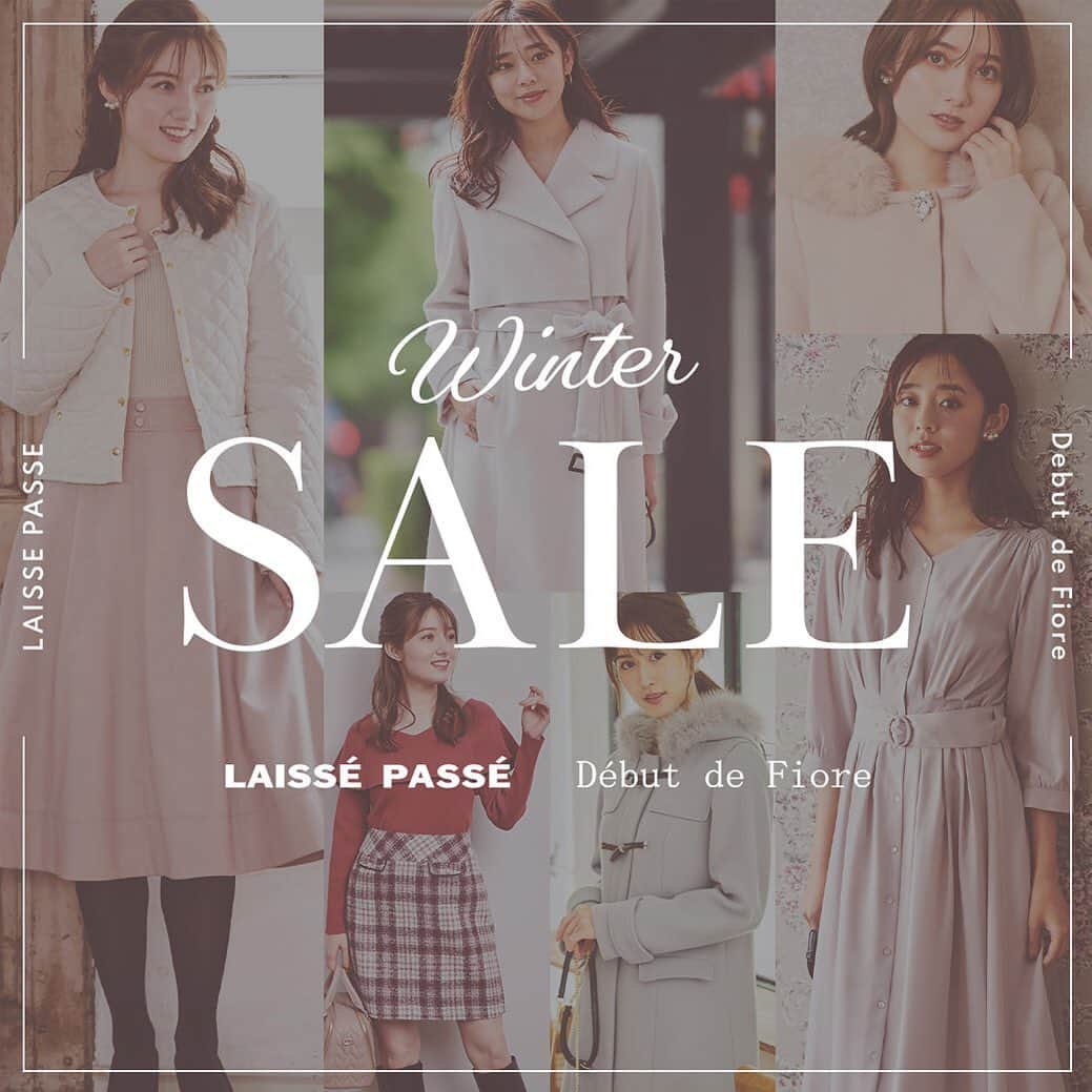 Debut de Fioreさんのインスタグラム写真 - (Debut de FioreInstagram)「❄️Winter SALE❄️   Winter SALE開催日程のご案内です。   ⛄️12/31(土)20：00スタート 公式オンラインストア  https://www.laissepasse.jp/ 20：00になりましたらHP内SALE会場よりご利用ください。   ⛄️1/2(月)スタート ルミネエスト新宿、ルミネ池袋、京急百貨店、大丸梅田店、阪急うめだ本店、京都店 ※京急百貨店、大丸梅田店は同日より福袋を発売いたします。   ⛄️1/4(水)スタート 新宿マルイ本館店、有楽町マルイ店 ※同日より福袋を発売いたします。   是非この機会にご来店くださいませ✨ 皆様良いお年をお迎えください🐰 ⁡ ⁡ ⁡ ⁡ ⁡ ⁡ #レッセパッセ #laissepasse #デビュードフィオレ #debutdefiore  #laissepasseonlinestore #レッセパッセオンラインストア #ニット #ニットコーデ #ワンピース #ワンピースコーデ #スカート #スカートコーデ #花柄ワンピース #花柄スカート #花柄 #コート #コートコーデ #コートスタイル #ダウン #ダウンコート #割引 #セール #セール情報 #wintersale #sale #クリアランス #クリアランスセール」12月31日 12時11分 - debutdefiore