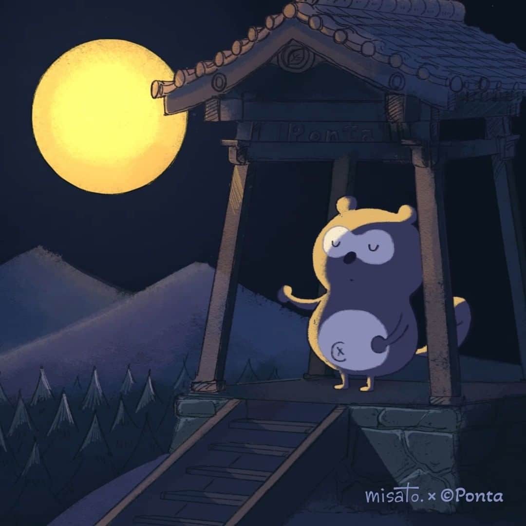 ポンタのインスタグラム：「. ポンタの除夜の鐘、始まりました。 . ゴ～ン・・・・・ ゴ～ン・・・ ポンッ . ん？ . #年末 #ポンタ #Ponta #ポン活 #ポンスタグラム」