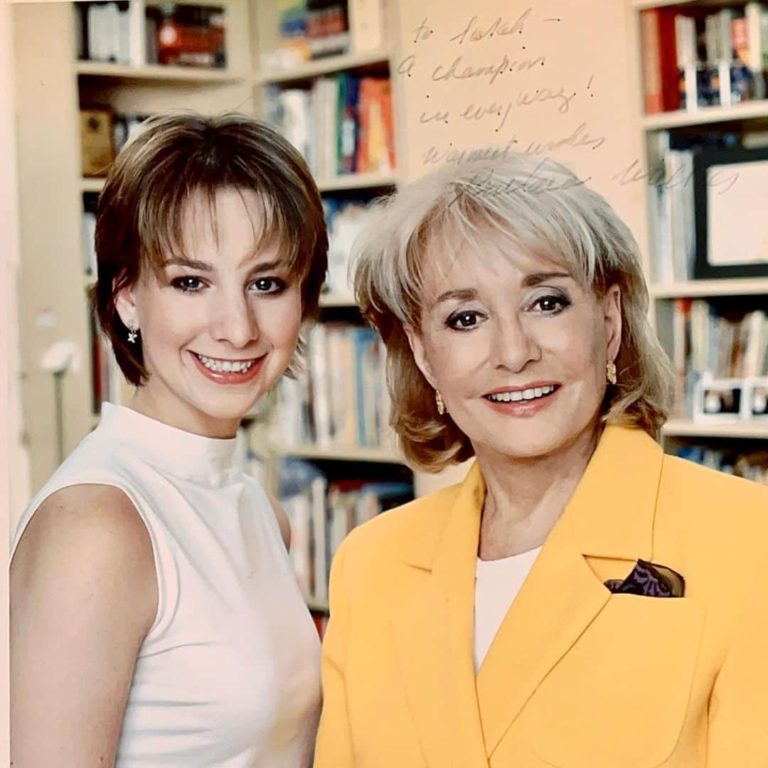 サラ・ヒューズさんのインスタグラム写真 - (サラ・ヒューズInstagram)「One of the highlights my Olympic journey was when Barbara Walters came to my house in Great Neck. Being one of her “10 Most Fascinating People of 2002” was (and still is!!) undoubtedly an honor, but getting to spend time with her and be interviewed by her was a Master Class in media, career, and how to handle yourself. Her staff took over our kitchen and living room with hair/makeup and lighting/camera setup. She arrived from the Hamptons in a convertible, concerned about her hair being wind-blown, but it was “worth it,” she said, to keep the top down. (We shot it in the summer but it aired in December.) She also asked about one of my most prized medals & I showed her my World Bronze Medal, which she was not impressed by (prob because it was so small), and, as you probably guessed, did not make the Final Cut. The whole thing was awesome. We laughed, I cried, I learned, and I will always remember. What a woman, what a broadcaster, what a PERSON!!」1月1日 2時08分 - sarahhughesnyc