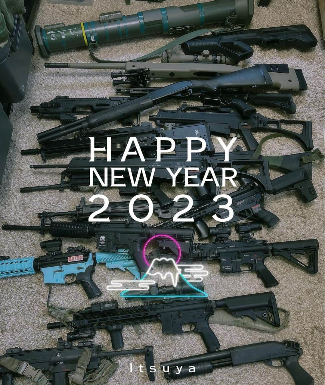 みりどる乙夜のインスタグラム：「Happy New Year from Japan to all my friends around the world🎉✨🎌  #newyear #guns #新年快樂 #airsoft #明けましておめでとうございます #謹賀新年 #2023」