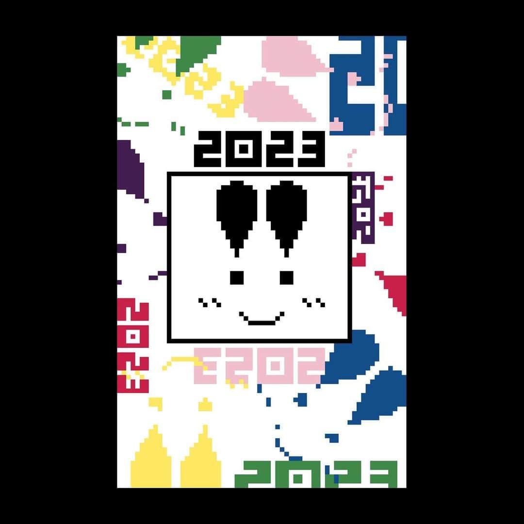 深澤大河のインスタグラム：「【本人】  『-年賀状2023- ビックリウサギ‼︎カラフルパーティー』  あけましておめでとうございます☀️  本年もどうぞよろしくお願いいたします‼️  #2023  #あけましておめでとうございます  #年賀状 #pixelart #ピクセルアート  #ドット絵 #趣味」
